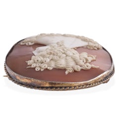 Antique Silver Goddess Flora Cameo Brooch