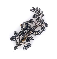 Antique Silver, Gold and Diamond Brooch