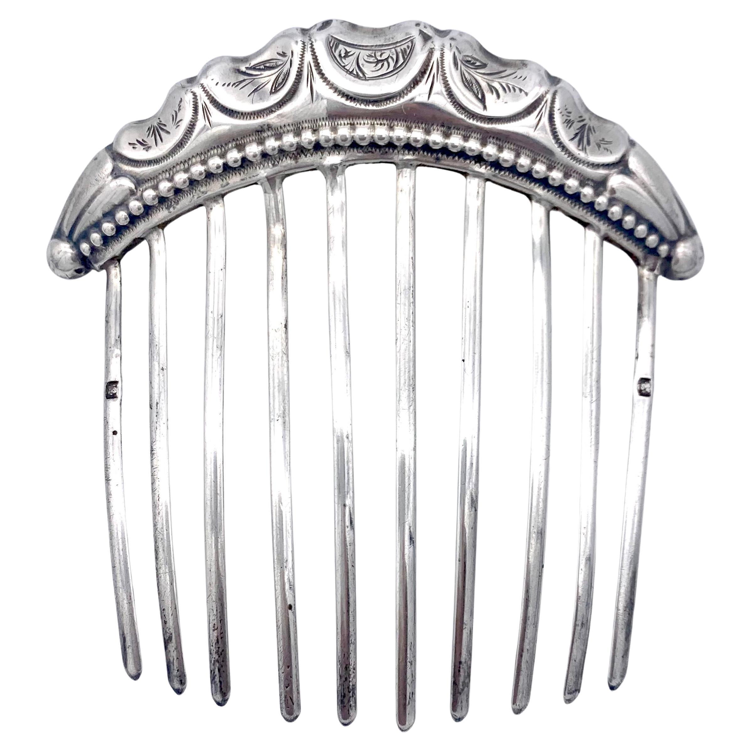 Peineta de plata antigua Adorno para el pelo
