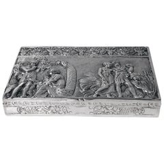Antique Silver Hand Chased Box, Continental, circa 1900