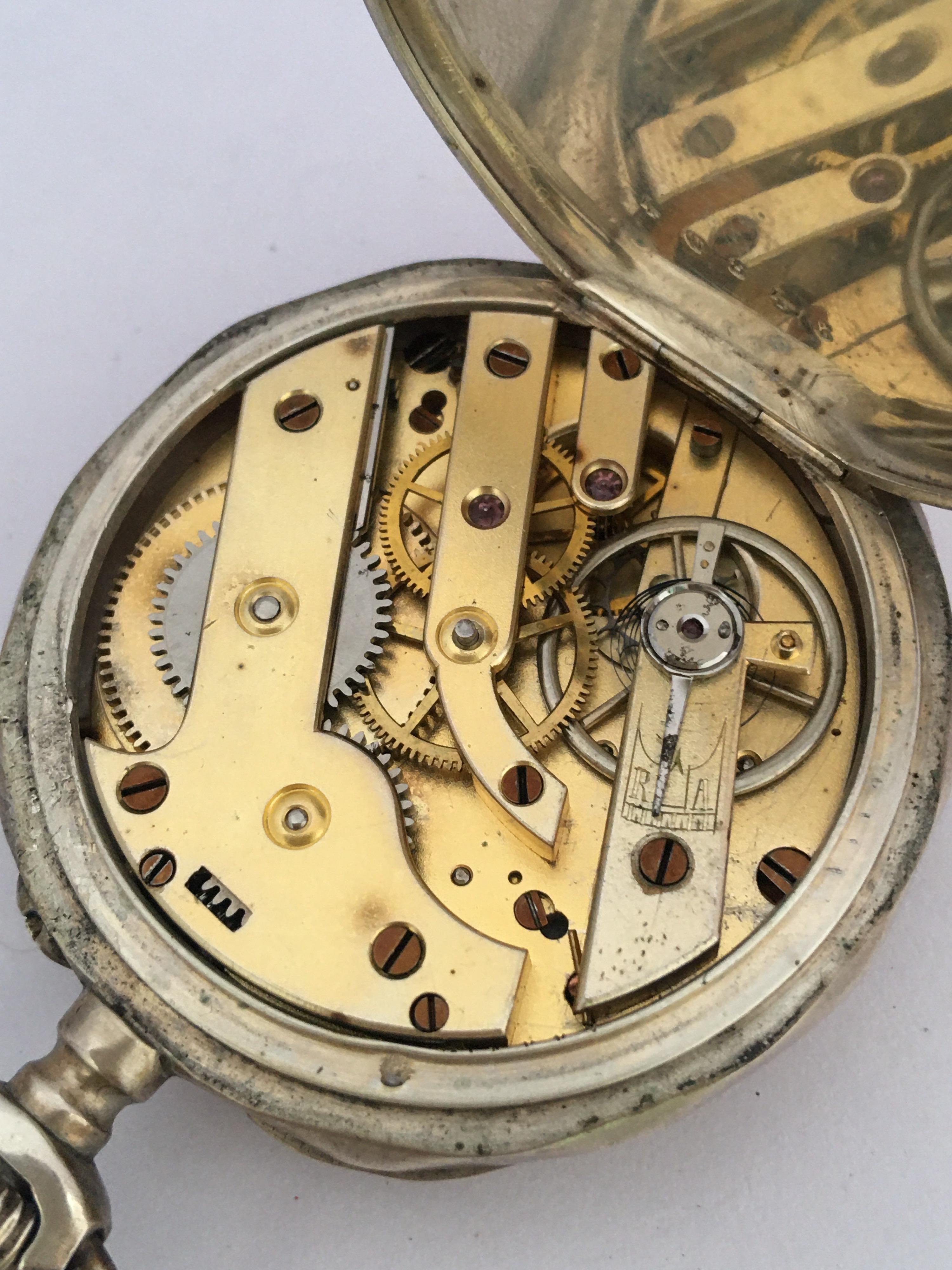 Antike Silber-Taschenuhr mit Handaufzug im Angebot 1