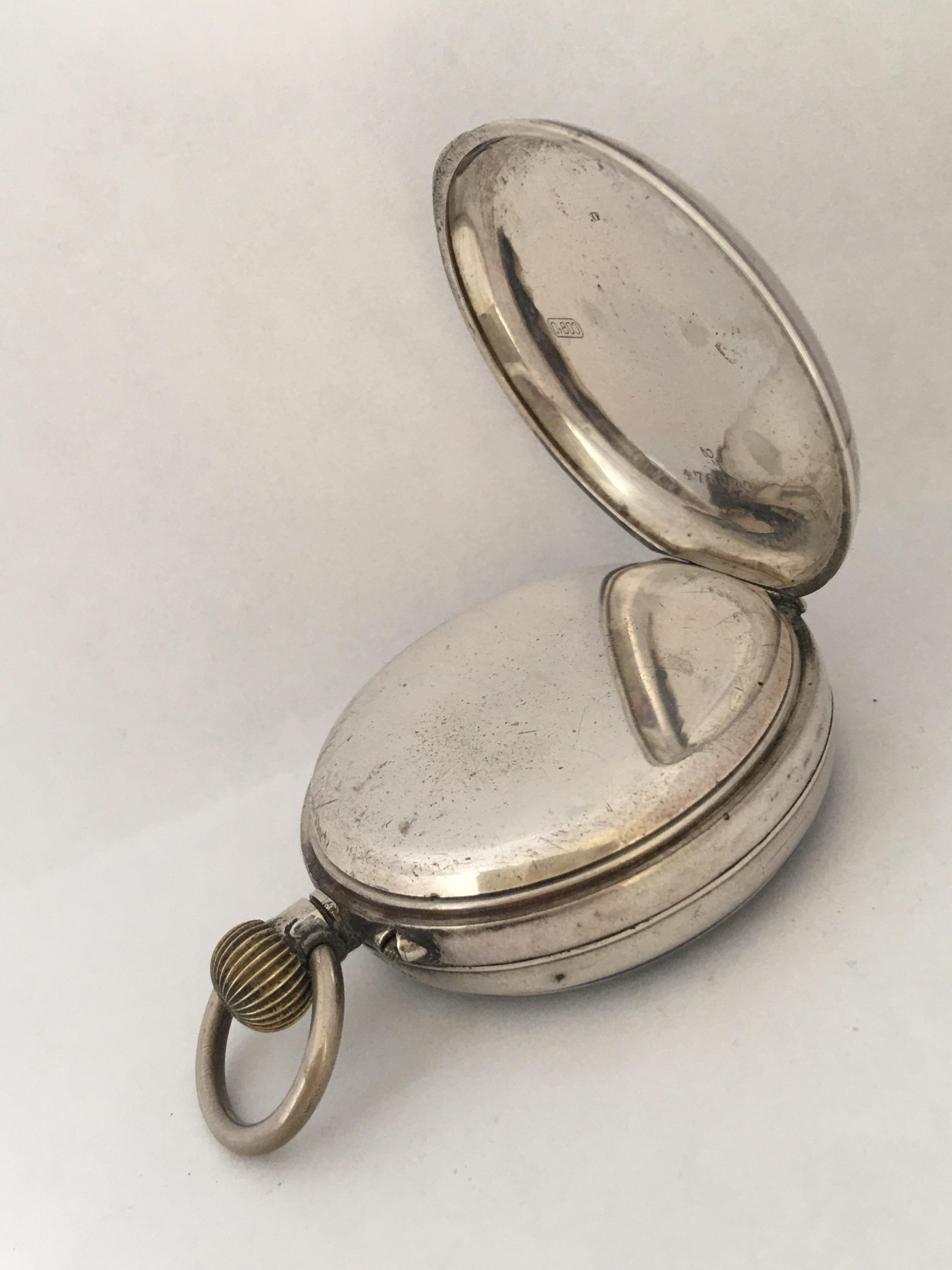 Antique Silver Hand-Winding Pocket Watch In Good Condition For Sale In Carlisle, GB