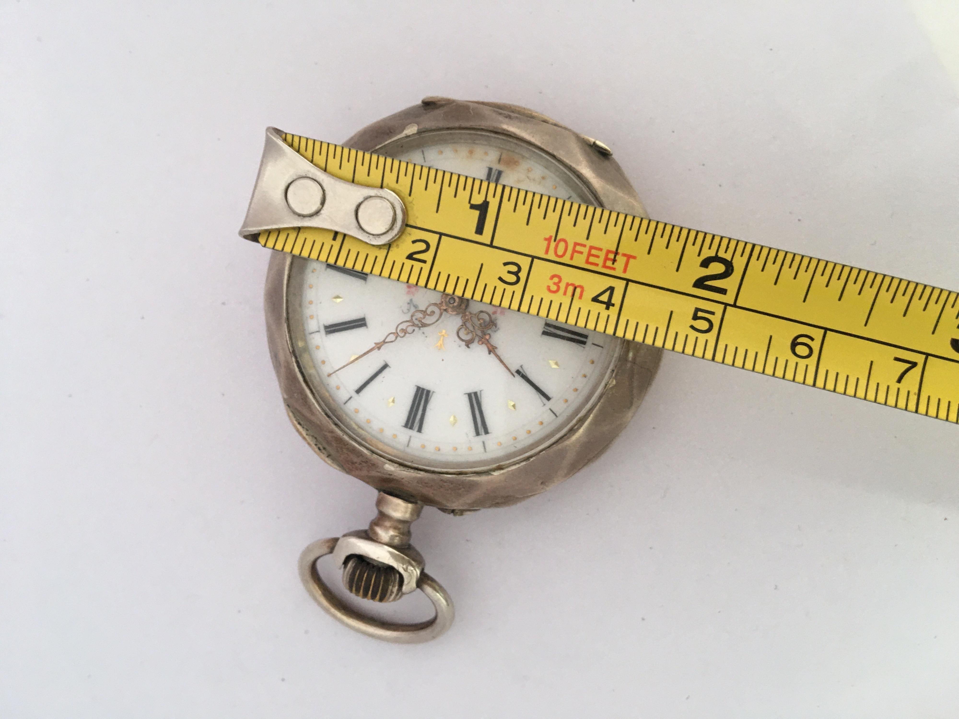 Antike Silber-Taschenuhr mit Handaufzug im Angebot 3