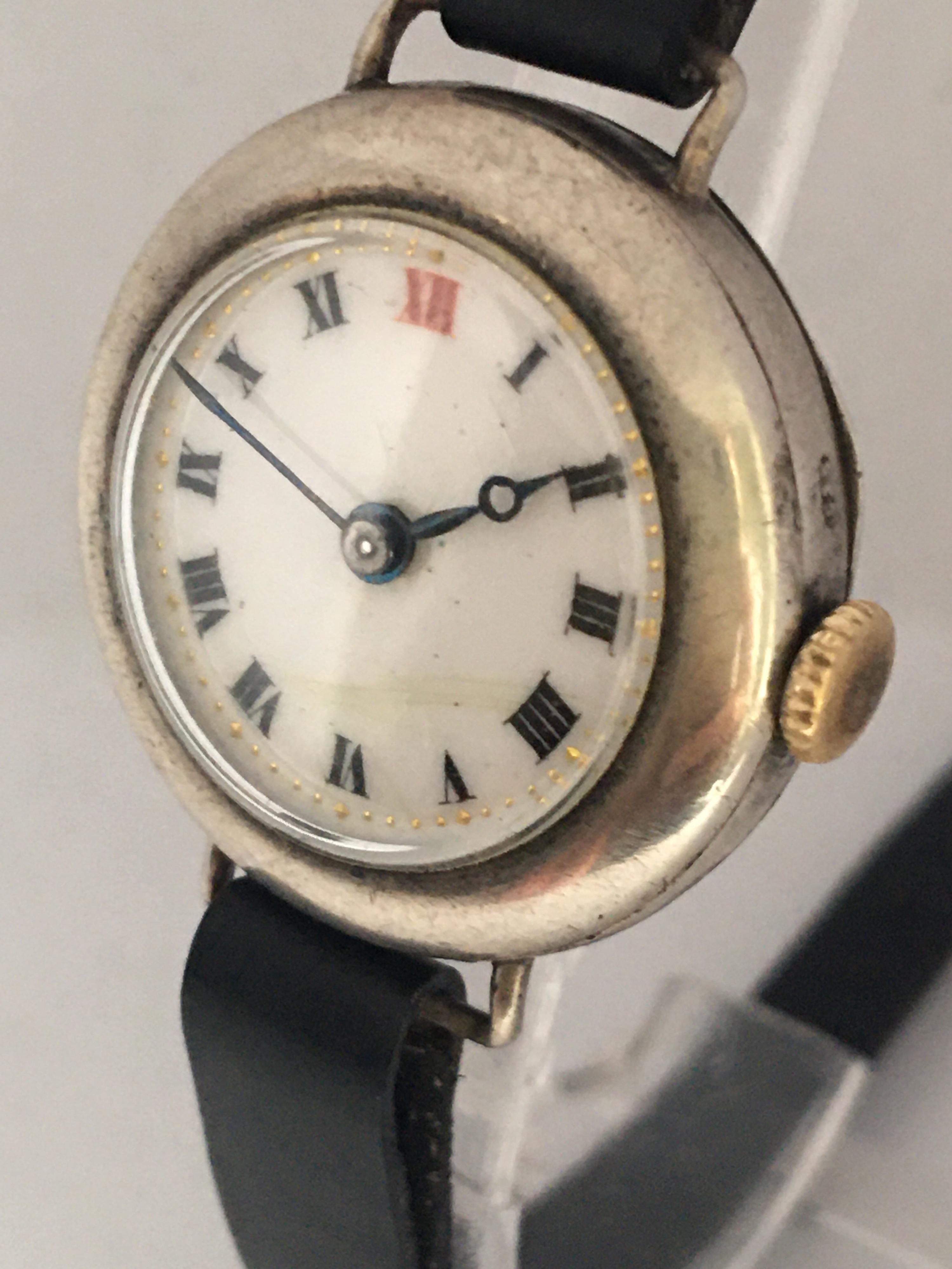Antique Silver Hand-Winding Trench Watch 5