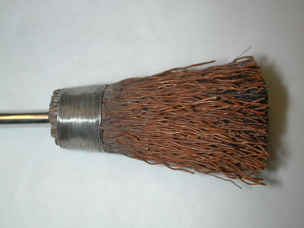 Antique miniature silver handled besom broom.
Made by Victorian Novelty Specialists, W. Thornhill & Co of New Bond Street, dated 1884.
The Broom part is made with Fine bristle on the inside and Fine wicker on the outside.
Although a novelty, this
