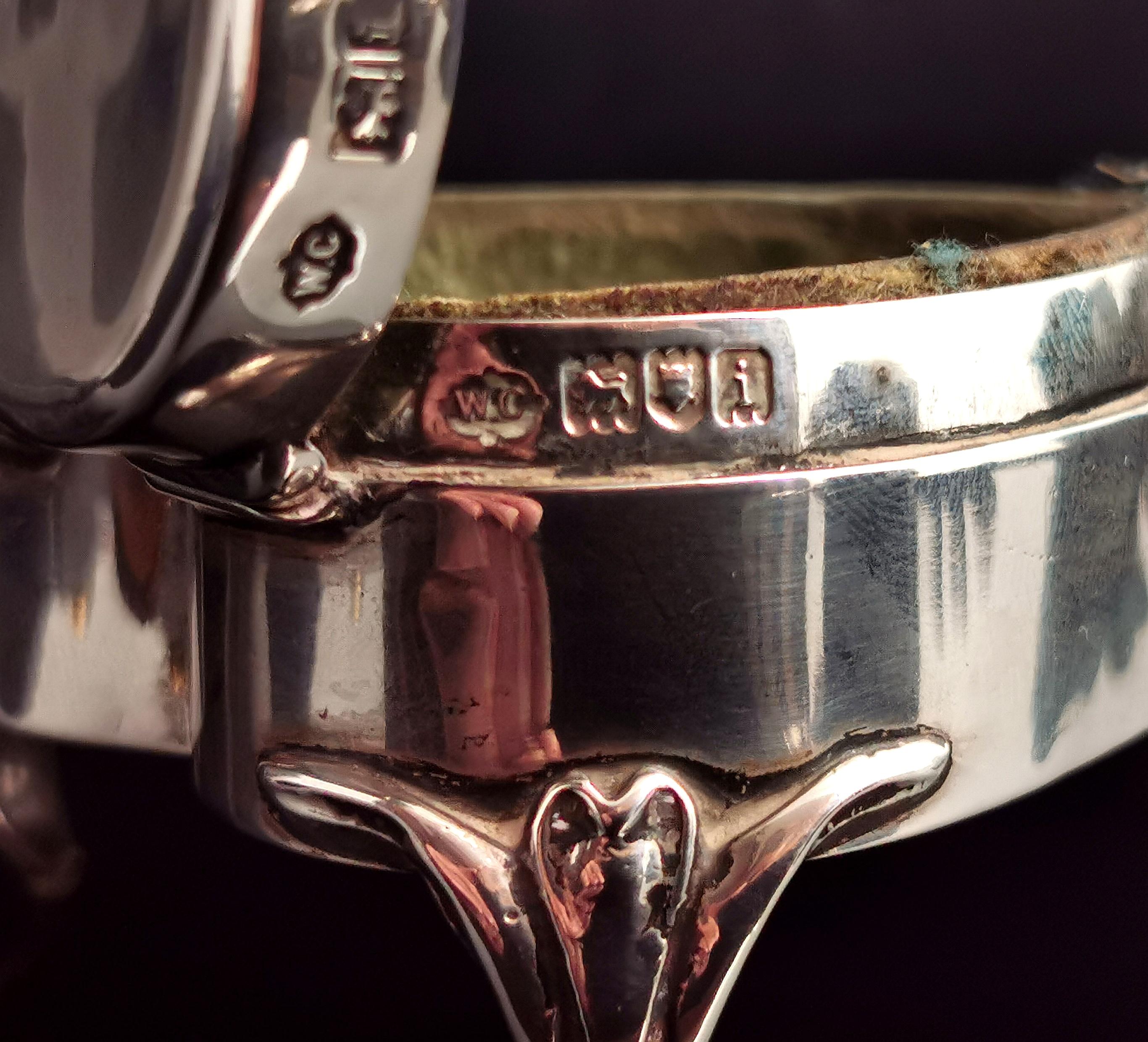 Antique Silver Heart Shaped Jewellery Box, Art Nouveau  1