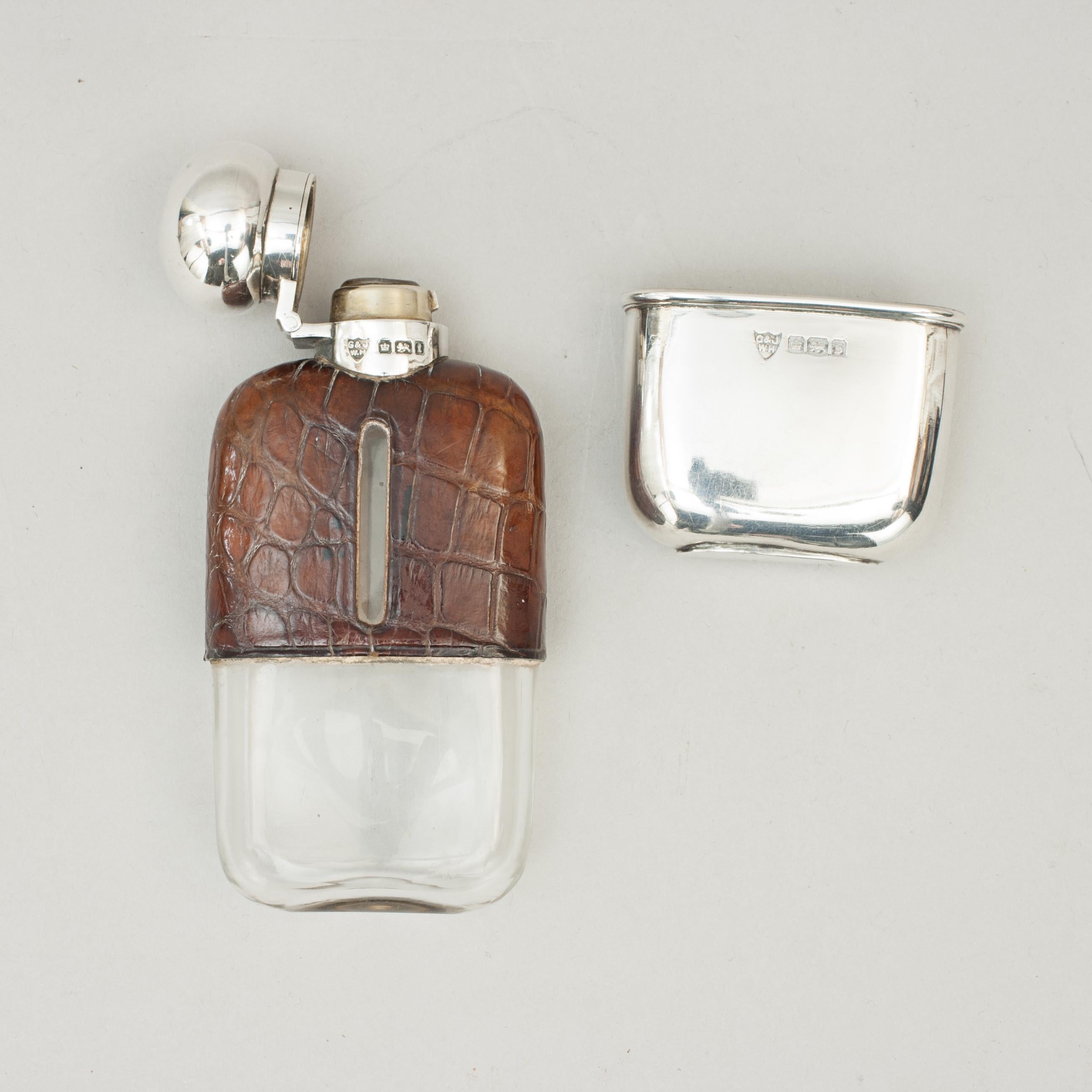 Early 20th Century Antique Silver Hip Flask by G & JW Hawksley