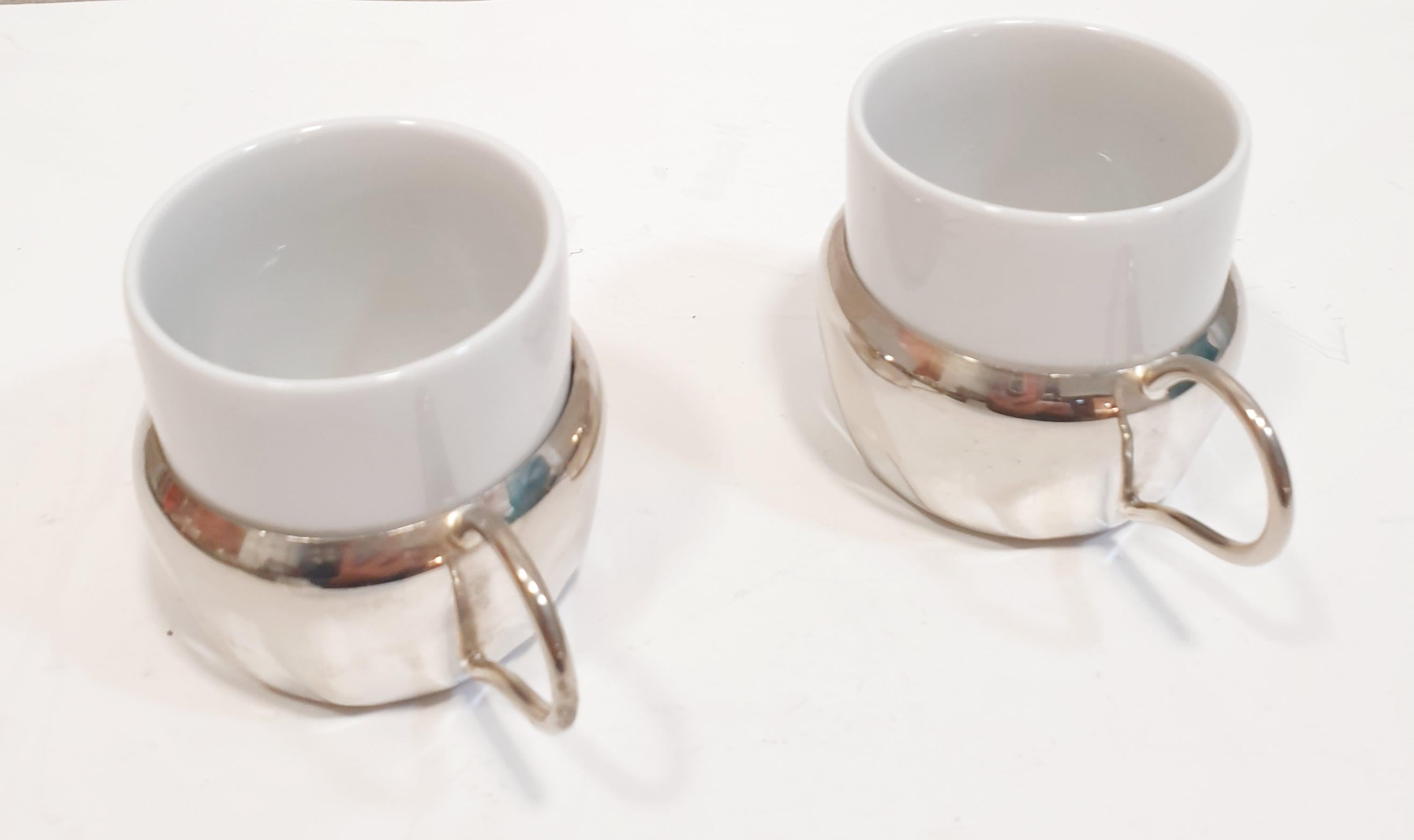 French Antique Silver Holders with Built-in Vessels from the 19th Century For Sale