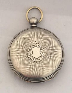 Antique Silver Inlaid Dial Pocket Watch Signed by Henry Touchon