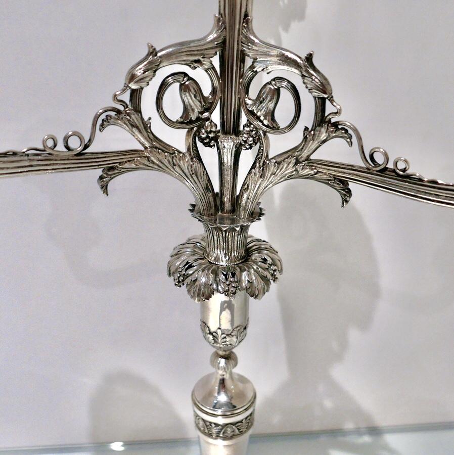 Antique Silver Italian Pair of Four Light Candelabra Turin, circa 1800 For Sale 1