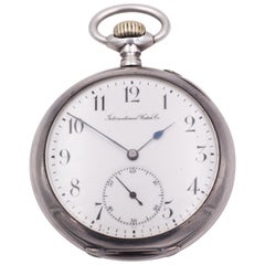 Antique Silver IWC International Watch Company Pocket Watch, Late 19th Century