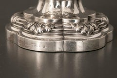 Antike Silber-Jardinière mit geschliffenem Kristallschale