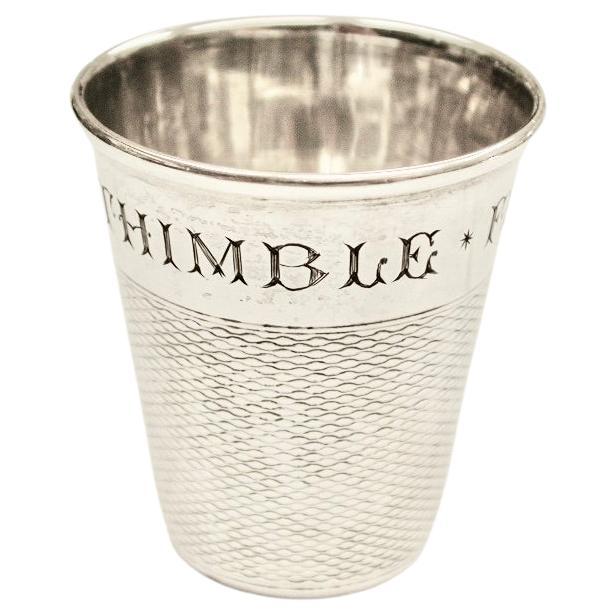 Antique Silver "Just a Thimbleful" Drinks Measure, 1910, Birmingham