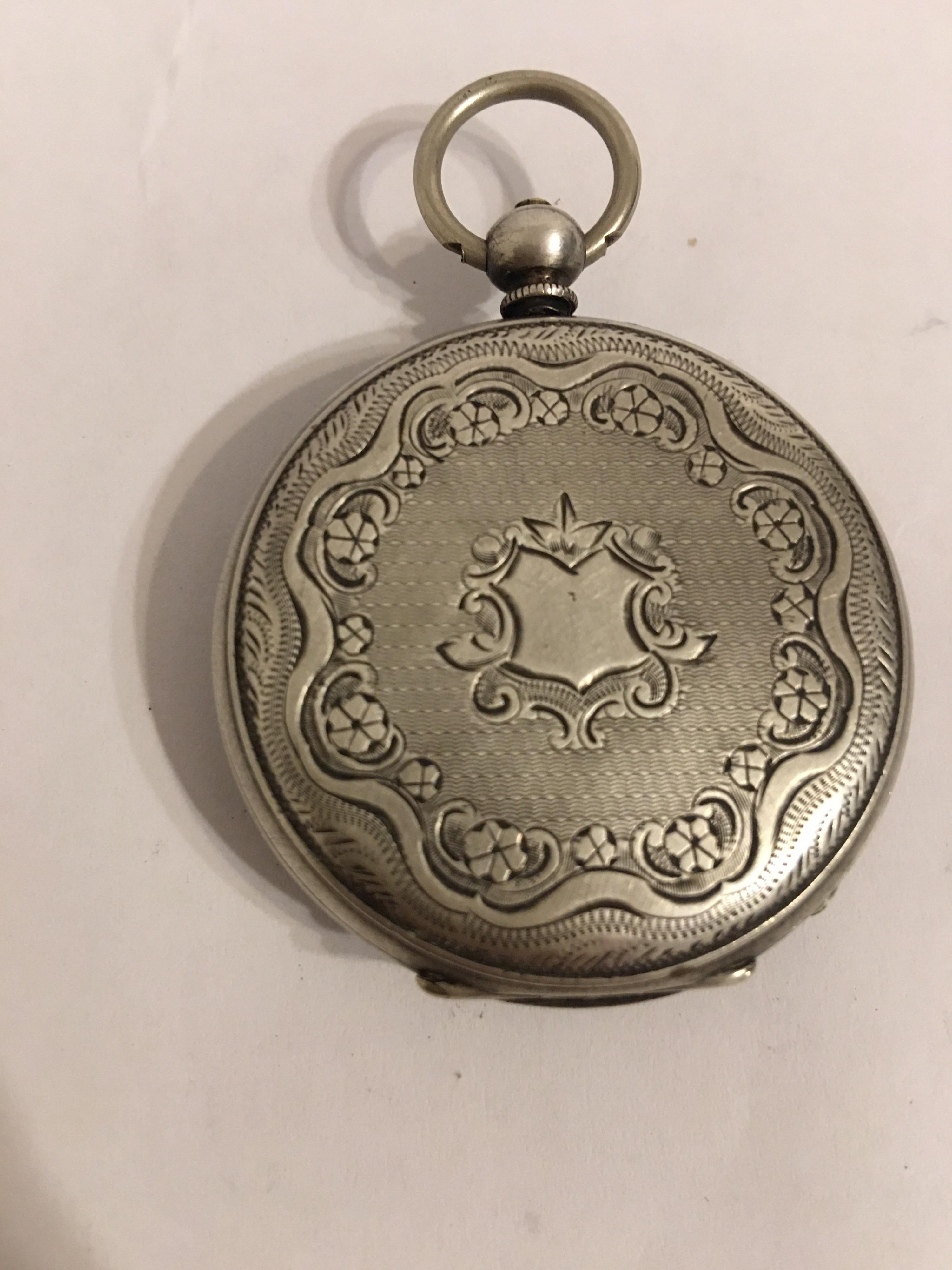 Antique Silver Key-Wind Baume Geneve Pocket Watch 5