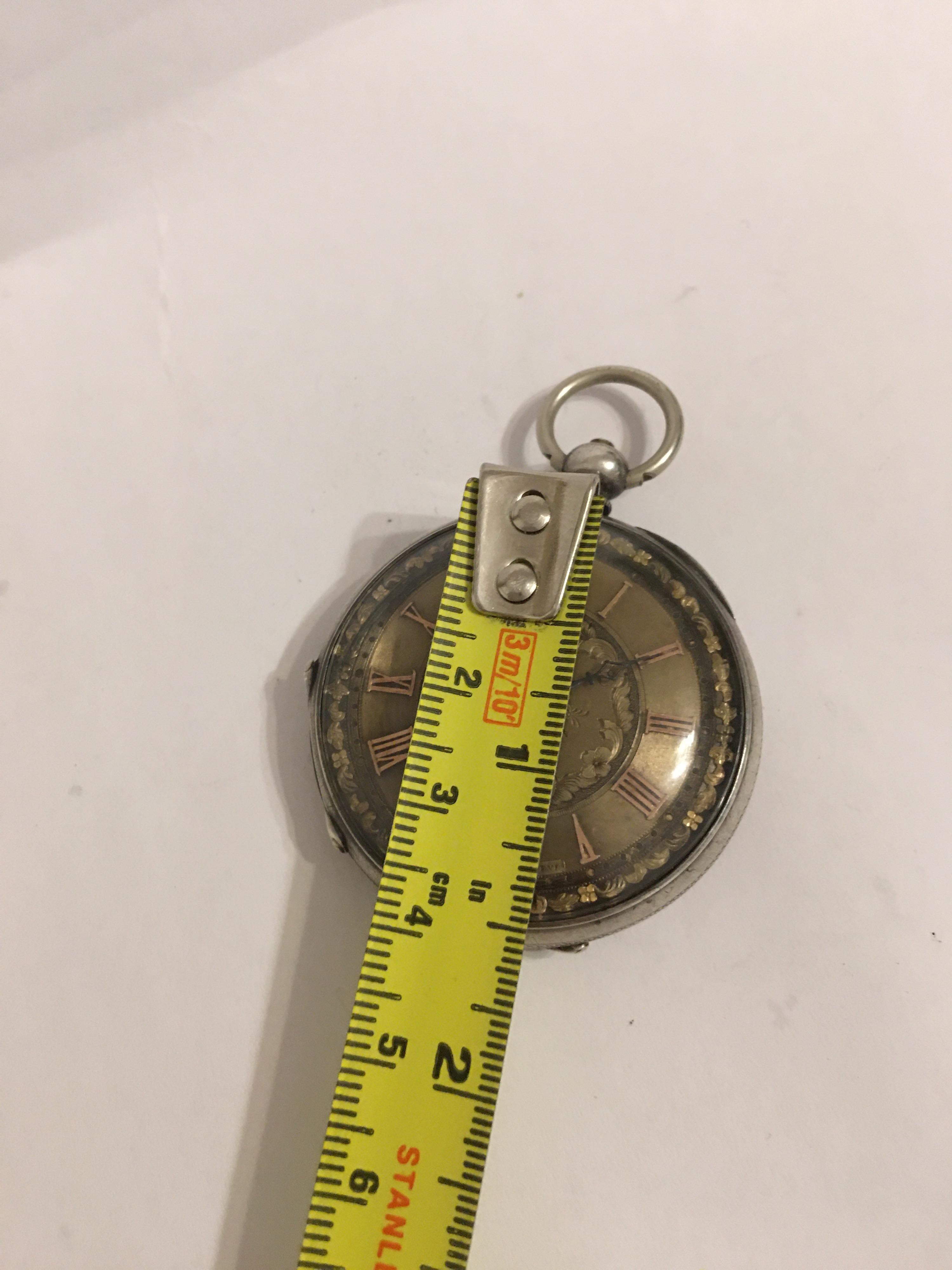 Antique Silver Key-Wind Baume Geneve Pocket Watch 6