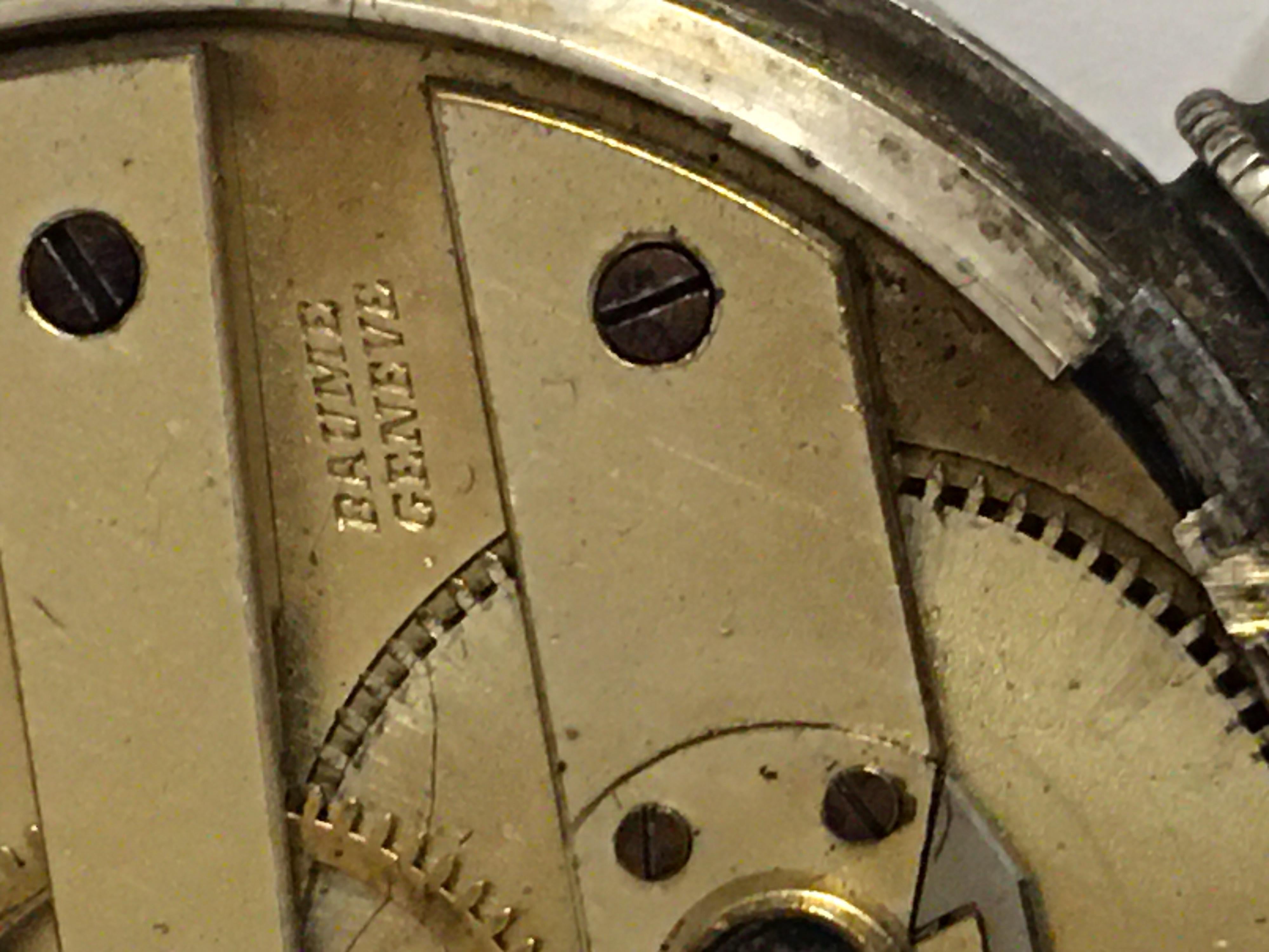Women's or Men's Antique Silver Key-Wind Baume Geneve Pocket Watch
