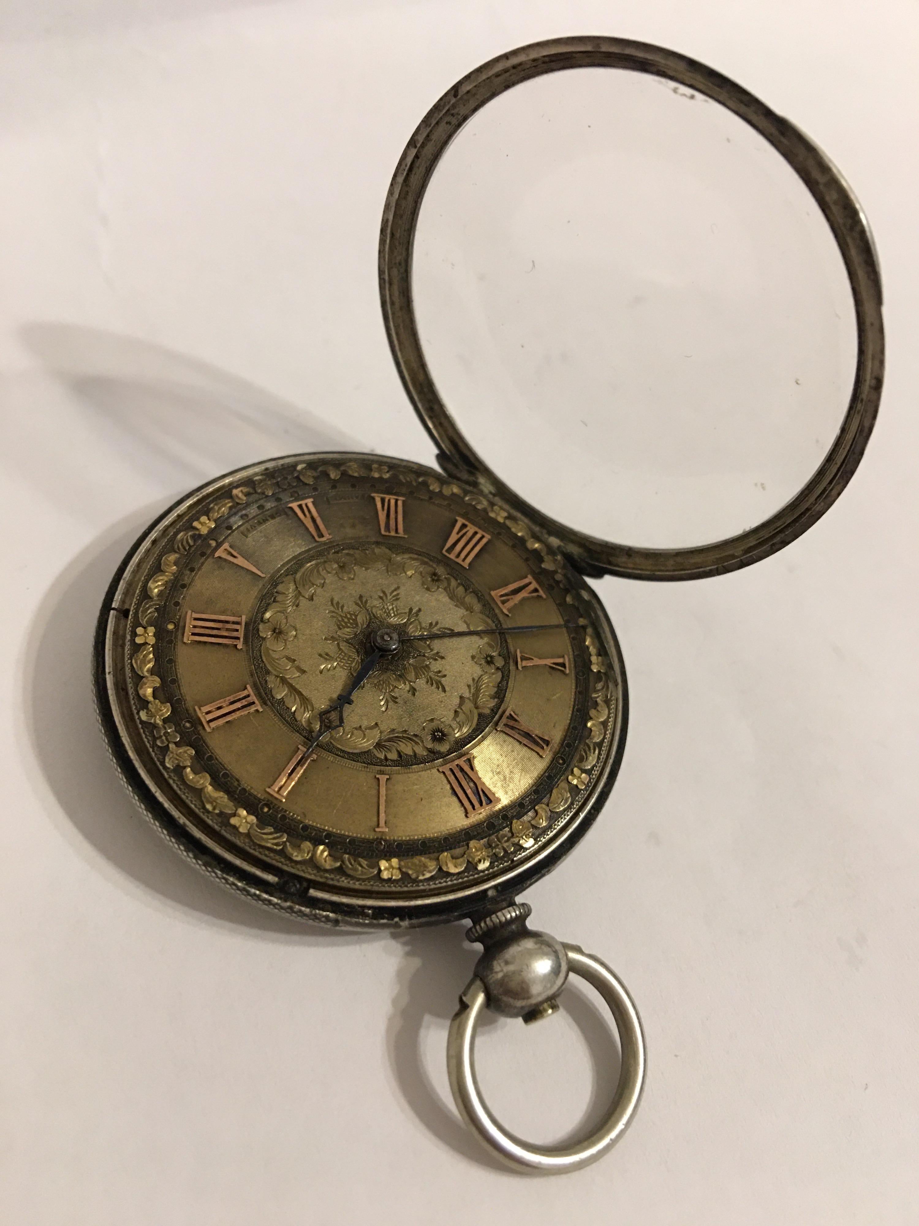 Antique Silver Key-Wind Baume Geneve Pocket Watch 1