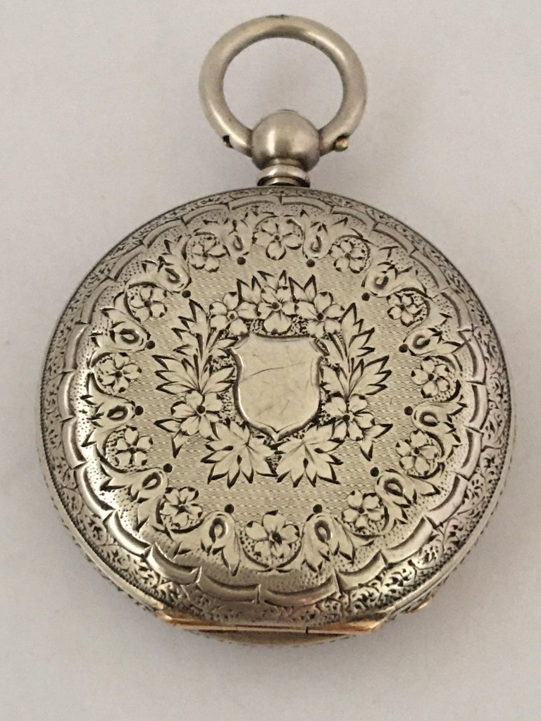 Antique Silver KeyWind Ladies Pocket Watch, circa 1880 at 1stDibs