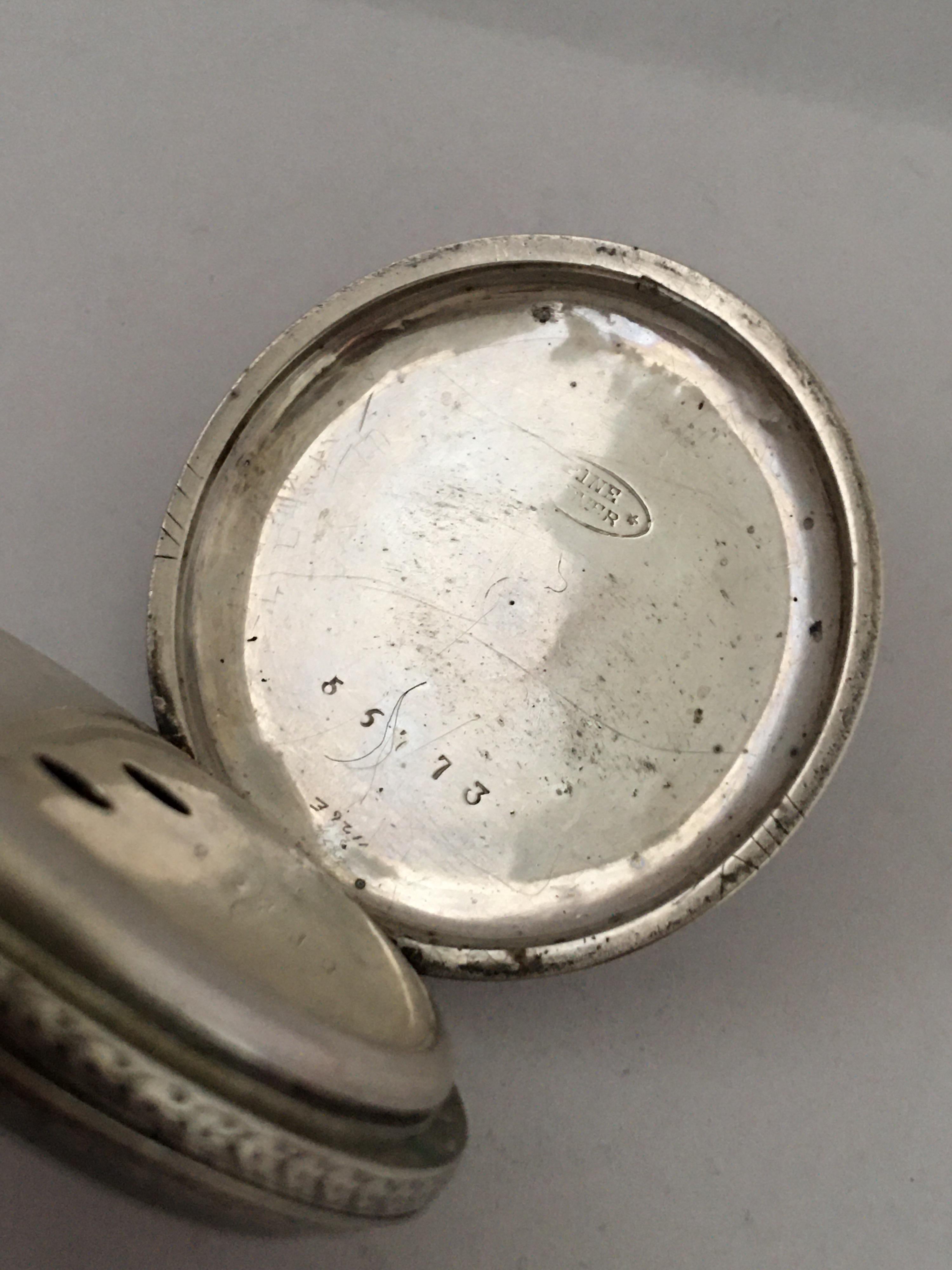 Antique Silver Key-Wind Ladies Pocket Watch, circa 1880 In Good Condition In Carlisle, GB