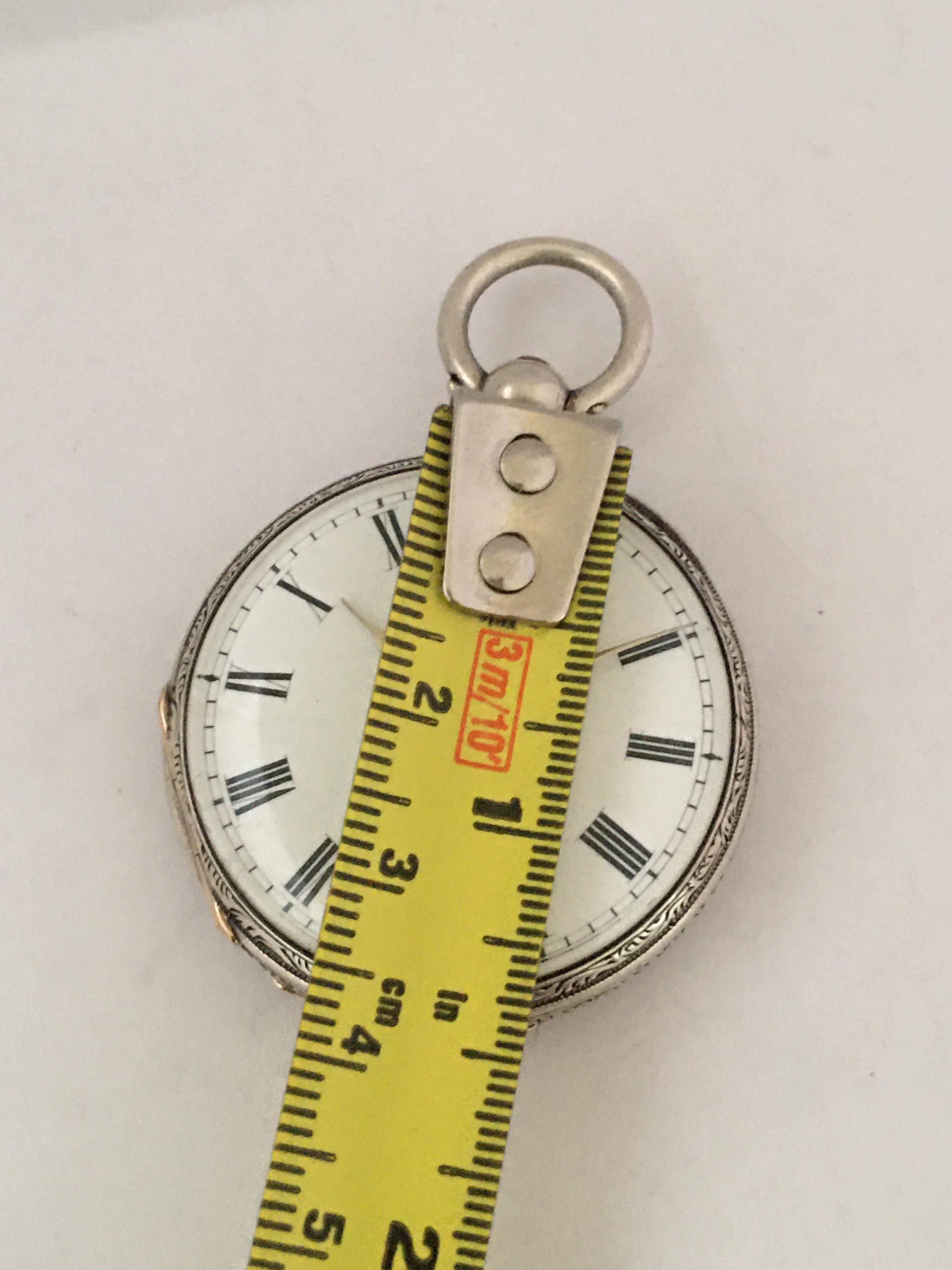 Antique Silver Key-Wind Ladies Pocket Watch, circa 1880 2