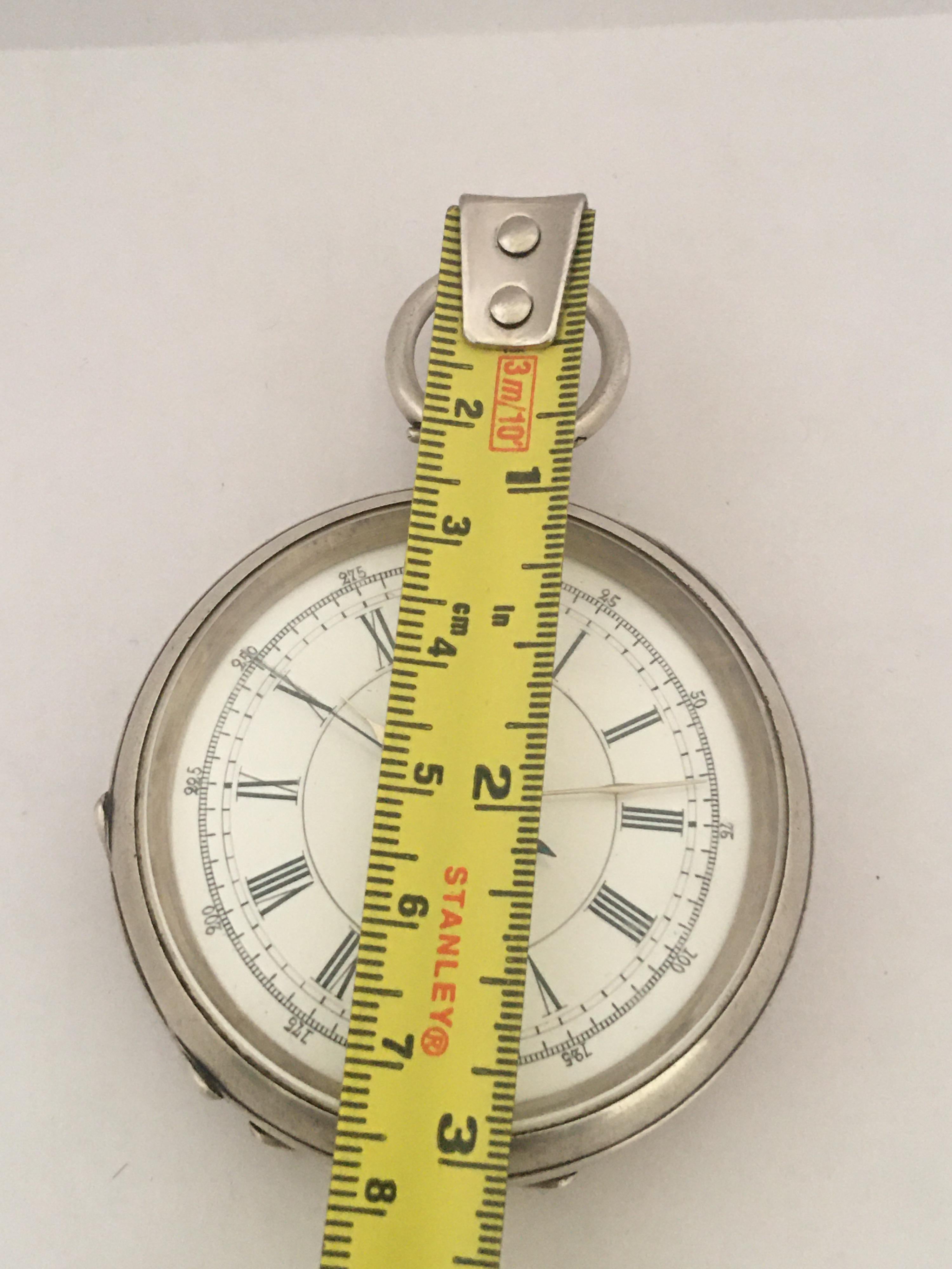 Antique Silver Key-Wind Pocket / Stop Watch 4