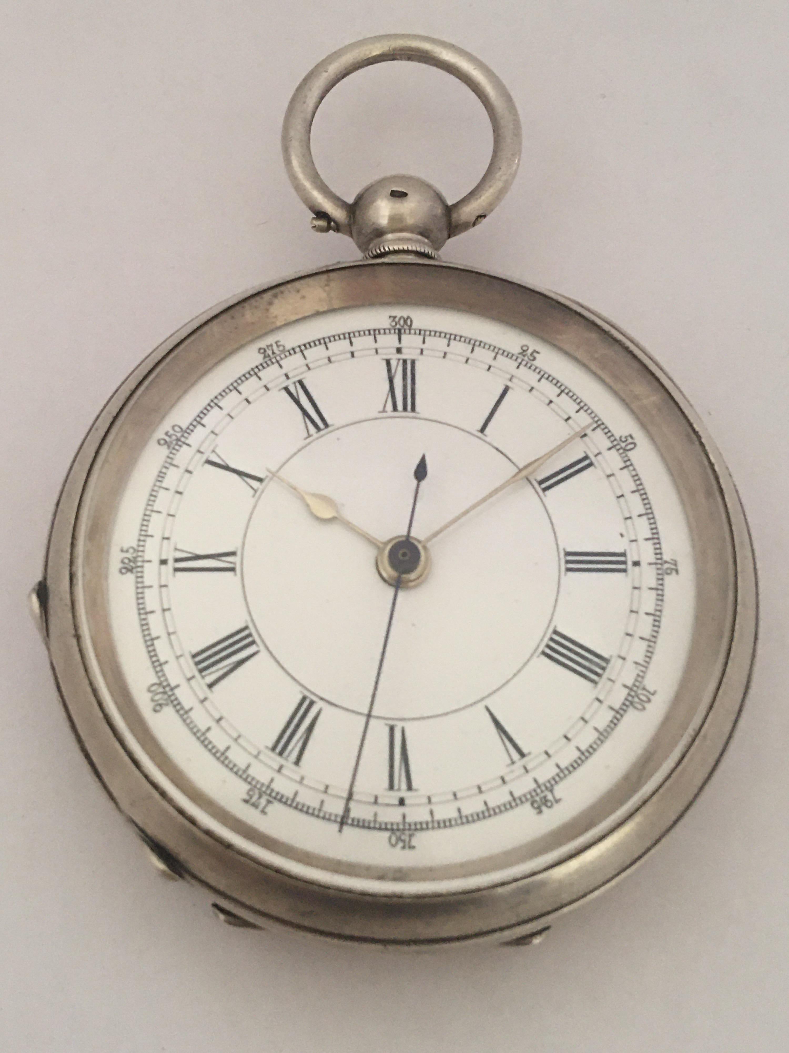 Antique Silver Key-Wind Pocket / Stop Watch 8