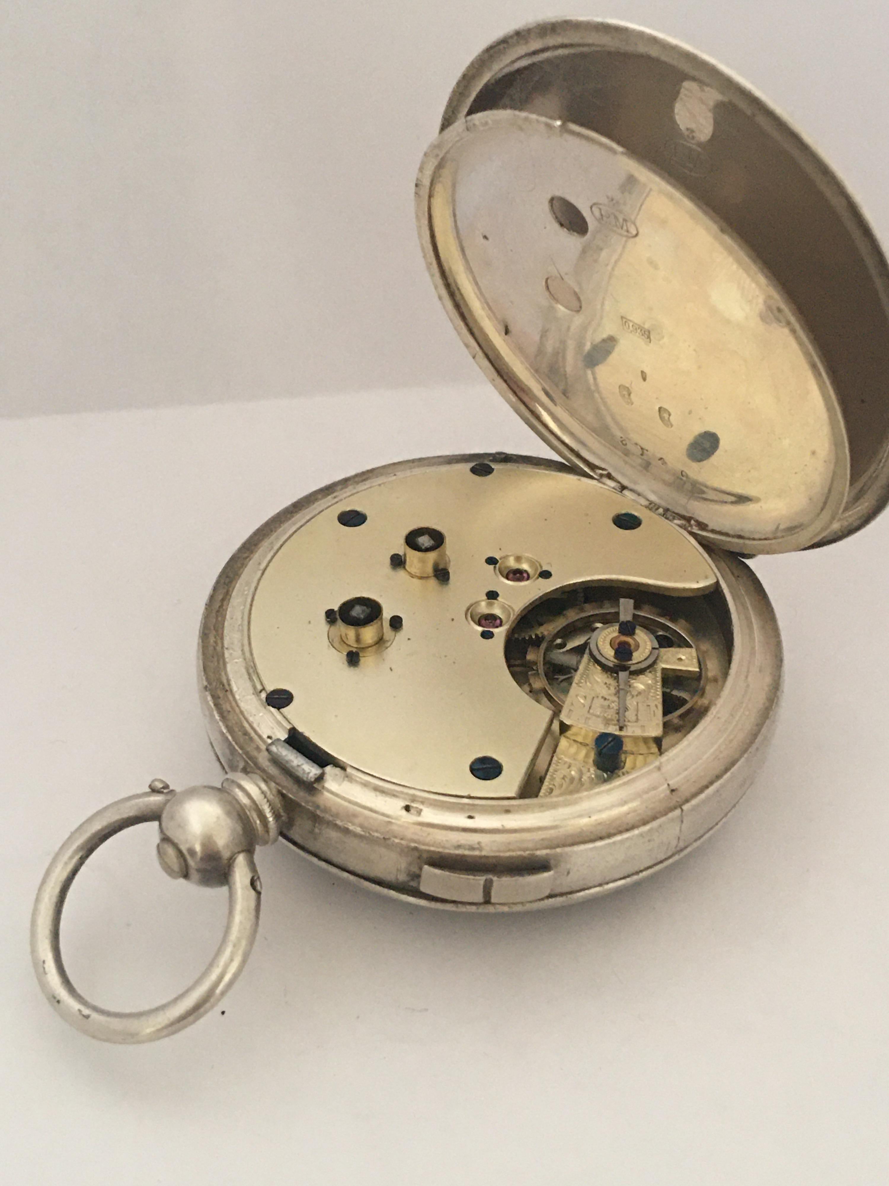 Antique Silver Key-Wind Pocket / Stop Watch 1