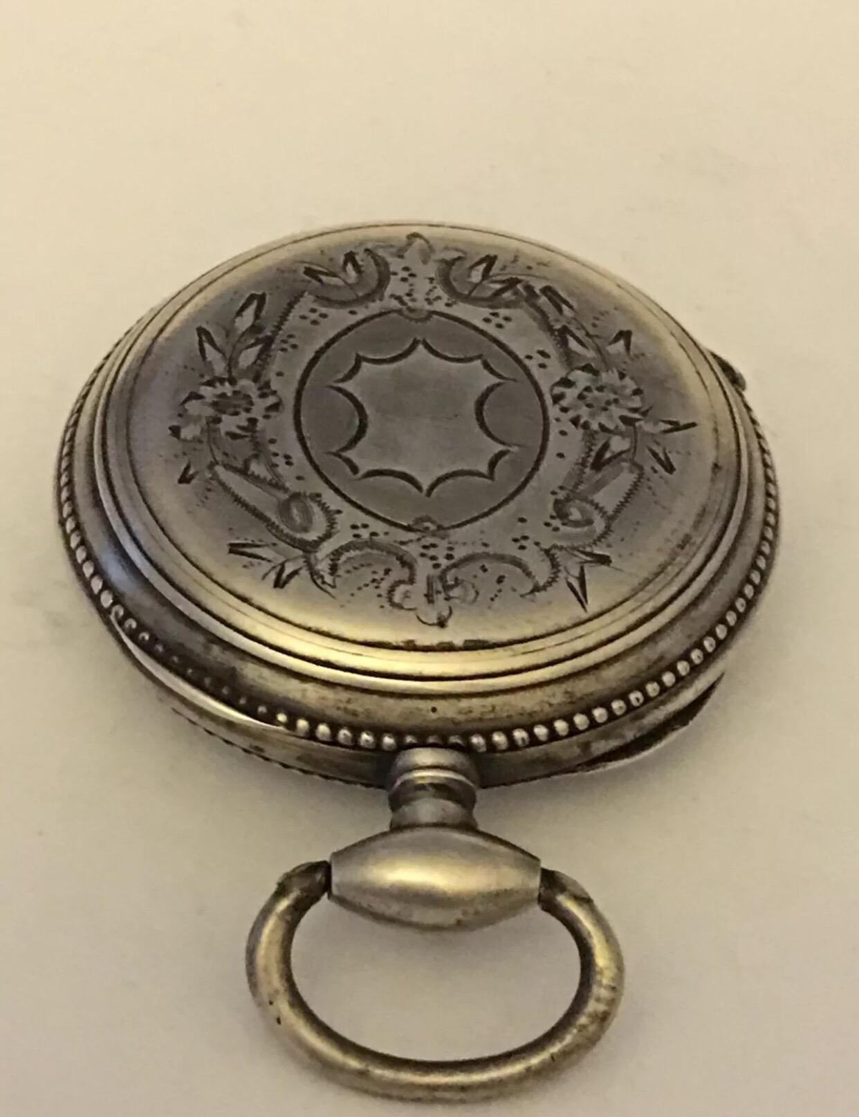 Antique Silver Key-Wind Pocket Watch 6