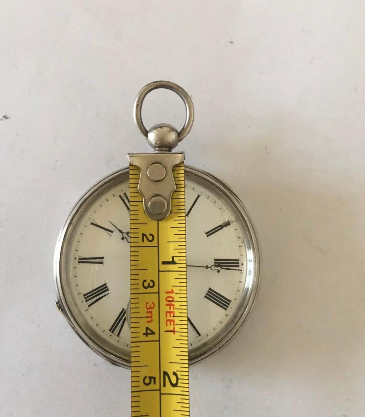 Antique Silver Key-Wind Pocket Watch For Sale 3