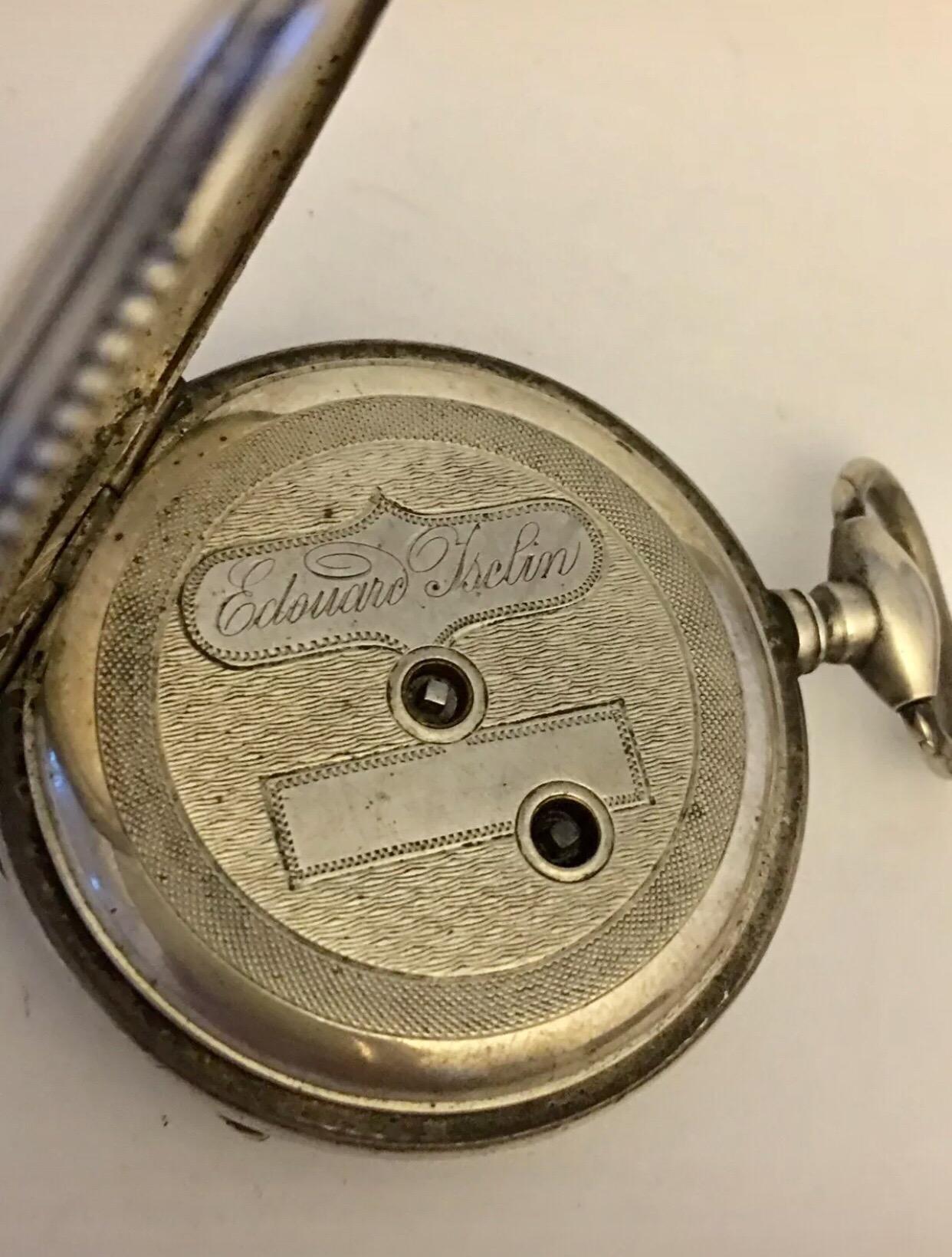 Women's or Men's Antique Silver Key-Wind Pocket Watch
