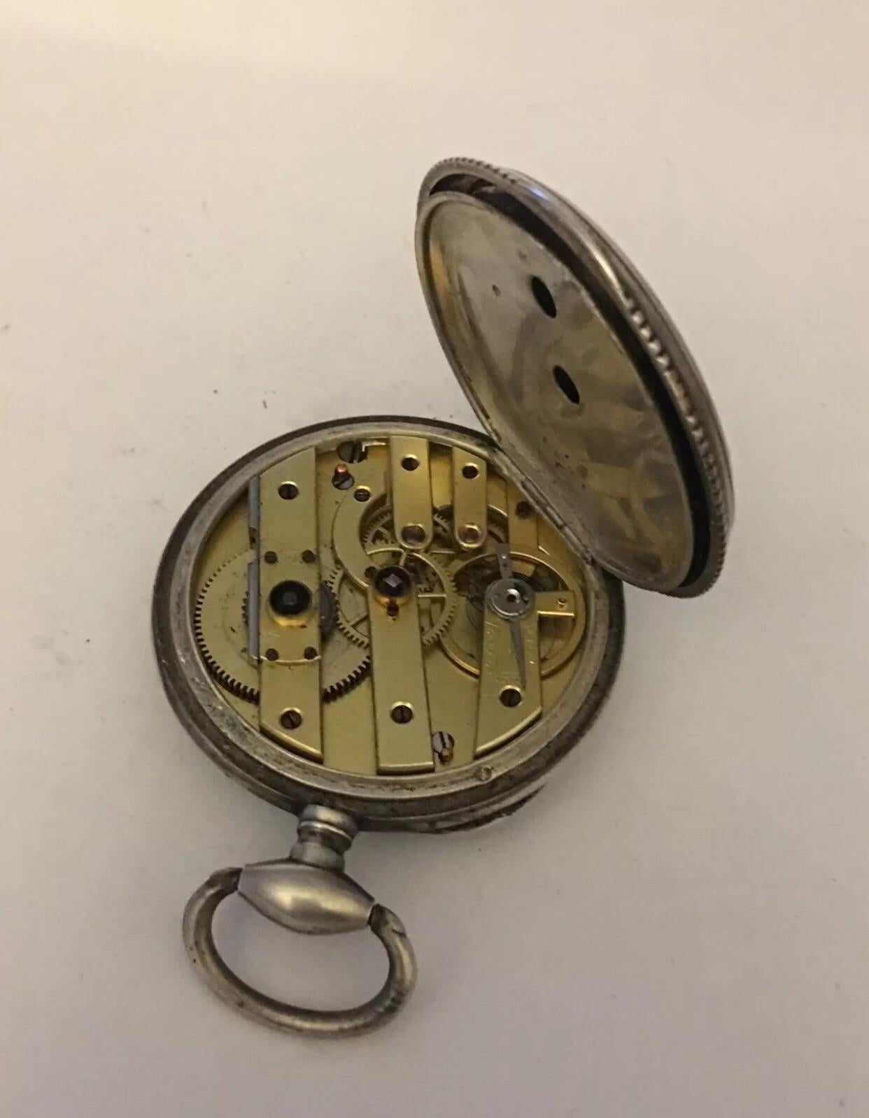 Antique Silver Key-Wind Pocket Watch 1
