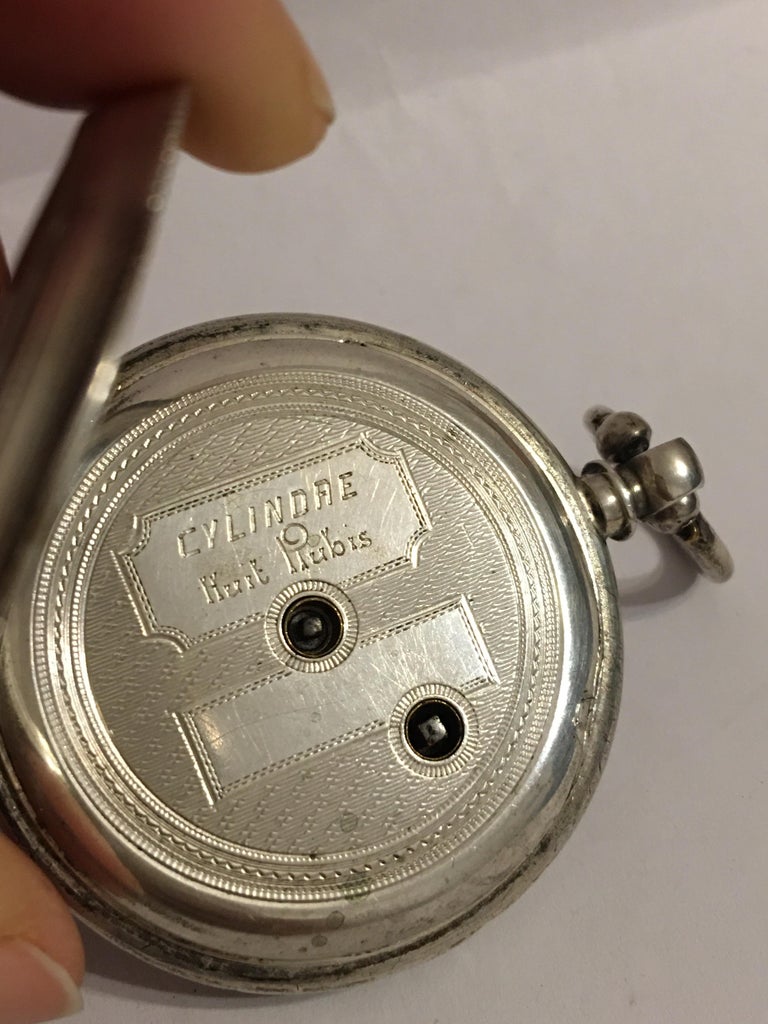 Antique Silver KeyWind Pocket Watch For Sale at 1stDibs