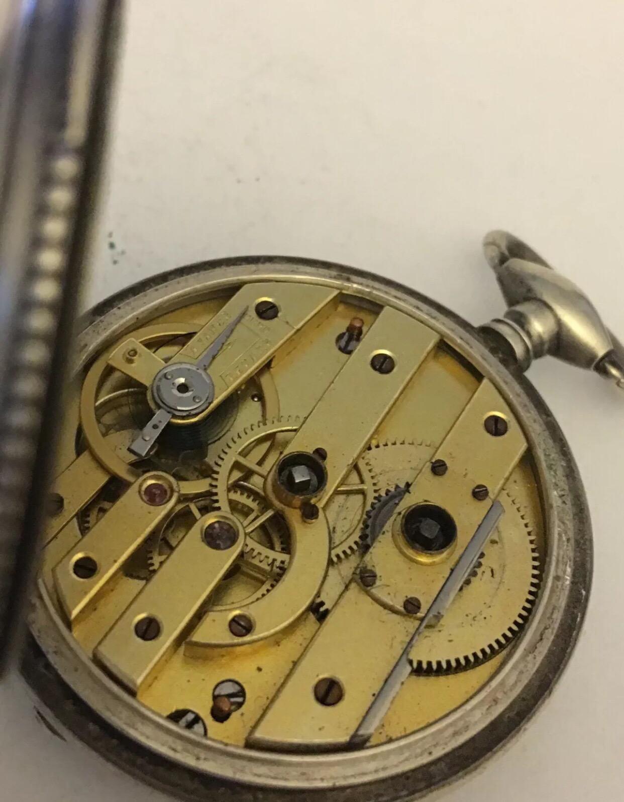 Antique Silver Key-Wind Pocket Watch 2