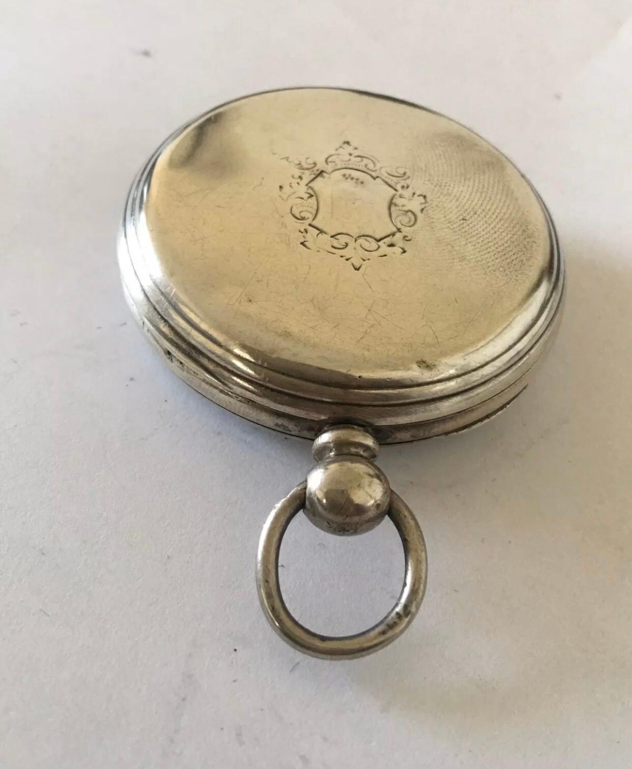 Antique Silver Key-Wind Pocket Watch In Good Condition For Sale In Carlisle, GB