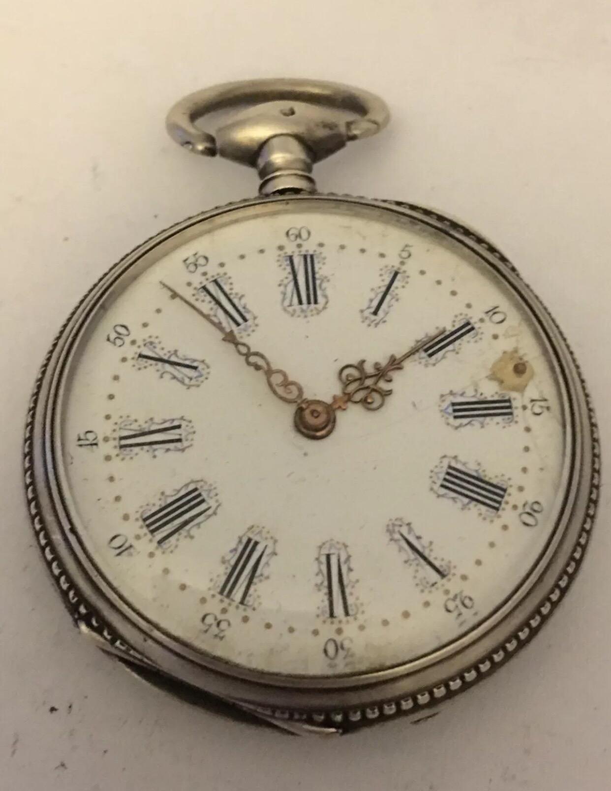 Antique Silver Key-Wind Pocket Watch 3