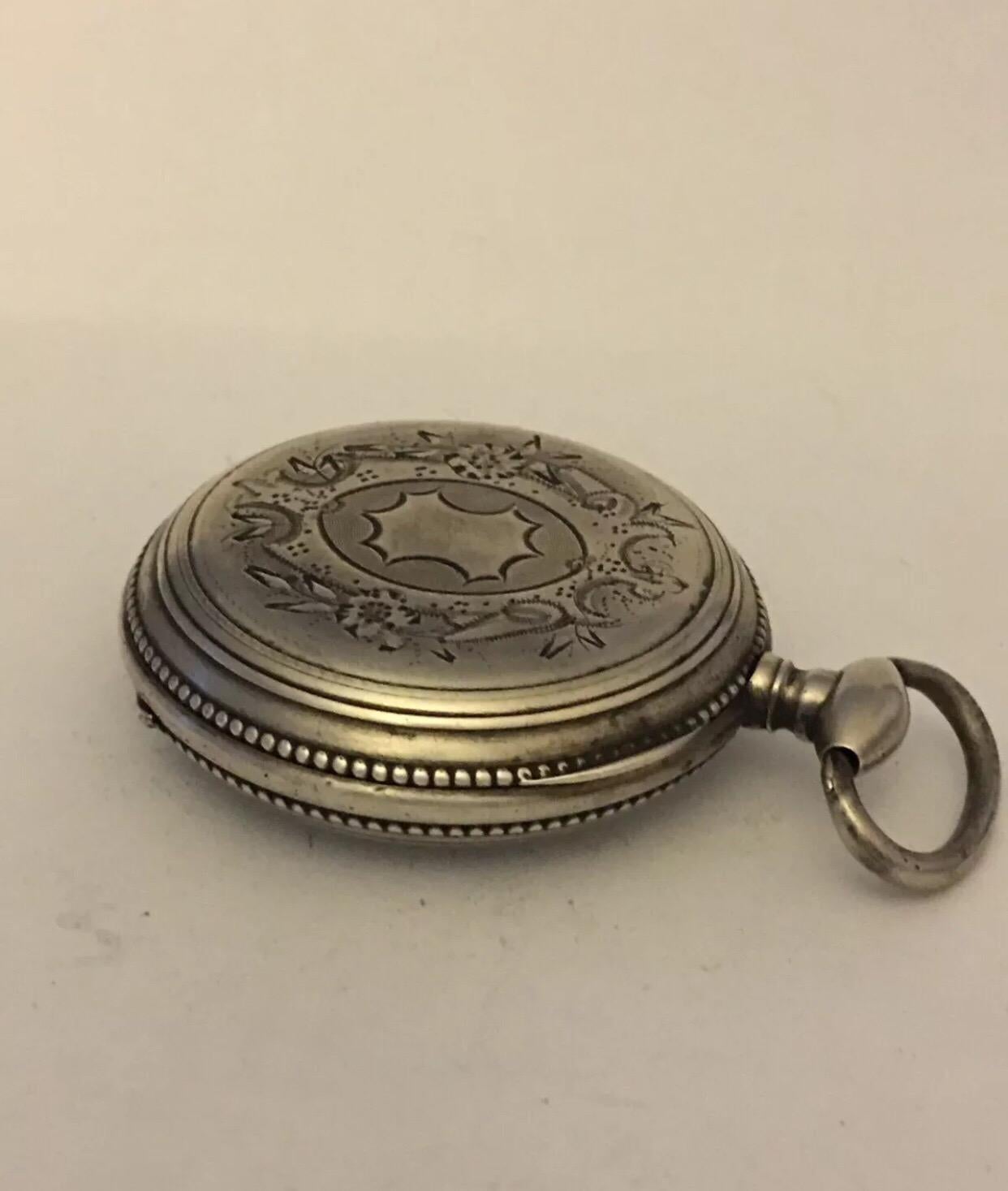 Antique Silver Key-Wind Pocket Watch 5
