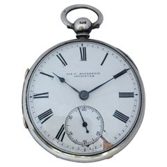 Antike Silber-Taschenuhr mit Schlüsselanhänger, signiert James Wood Neston