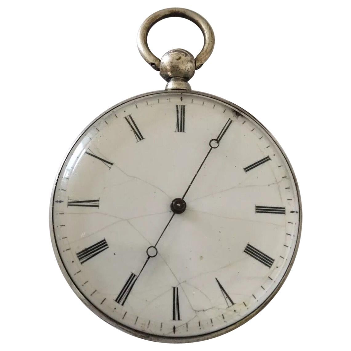 Antique Silver Key-Wind Pocket Watch with Very Fine Hands