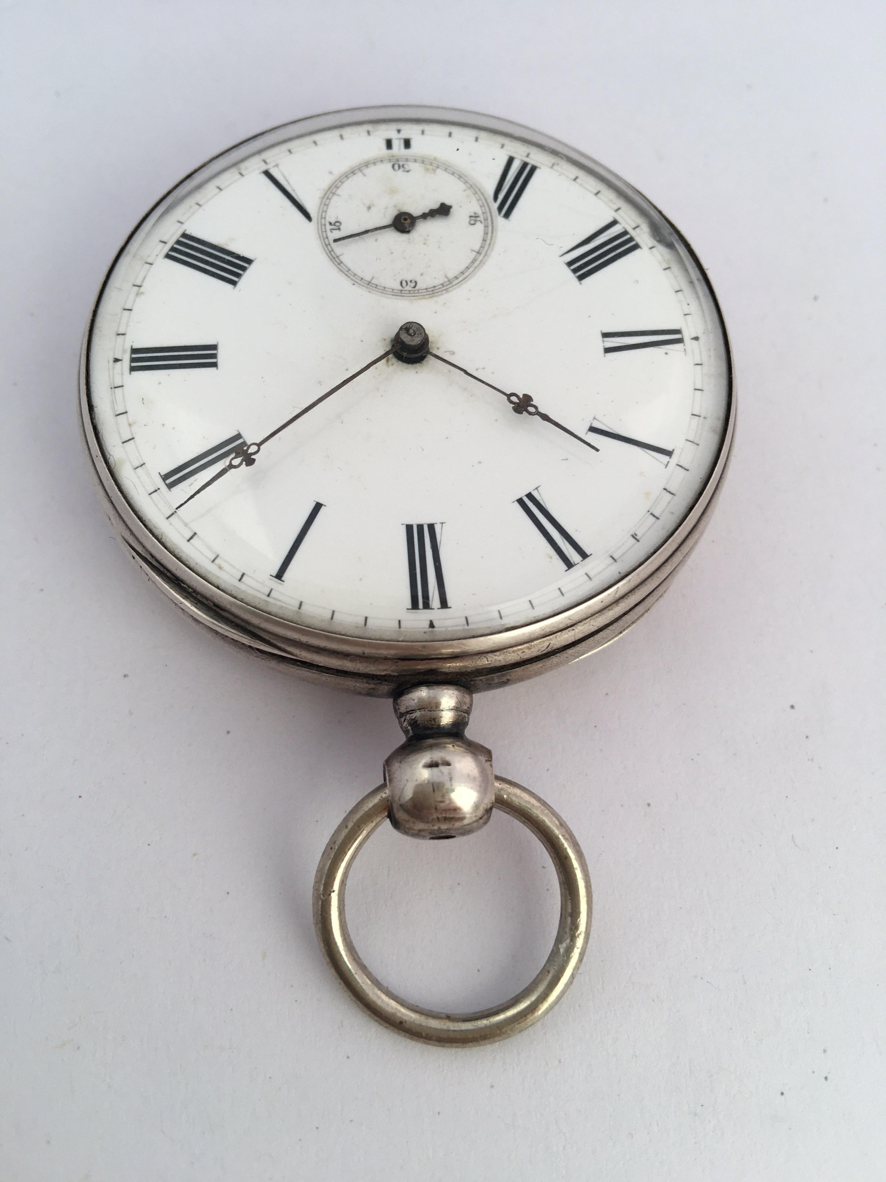 Antique Silver Key Winding Pocket For Sale 6