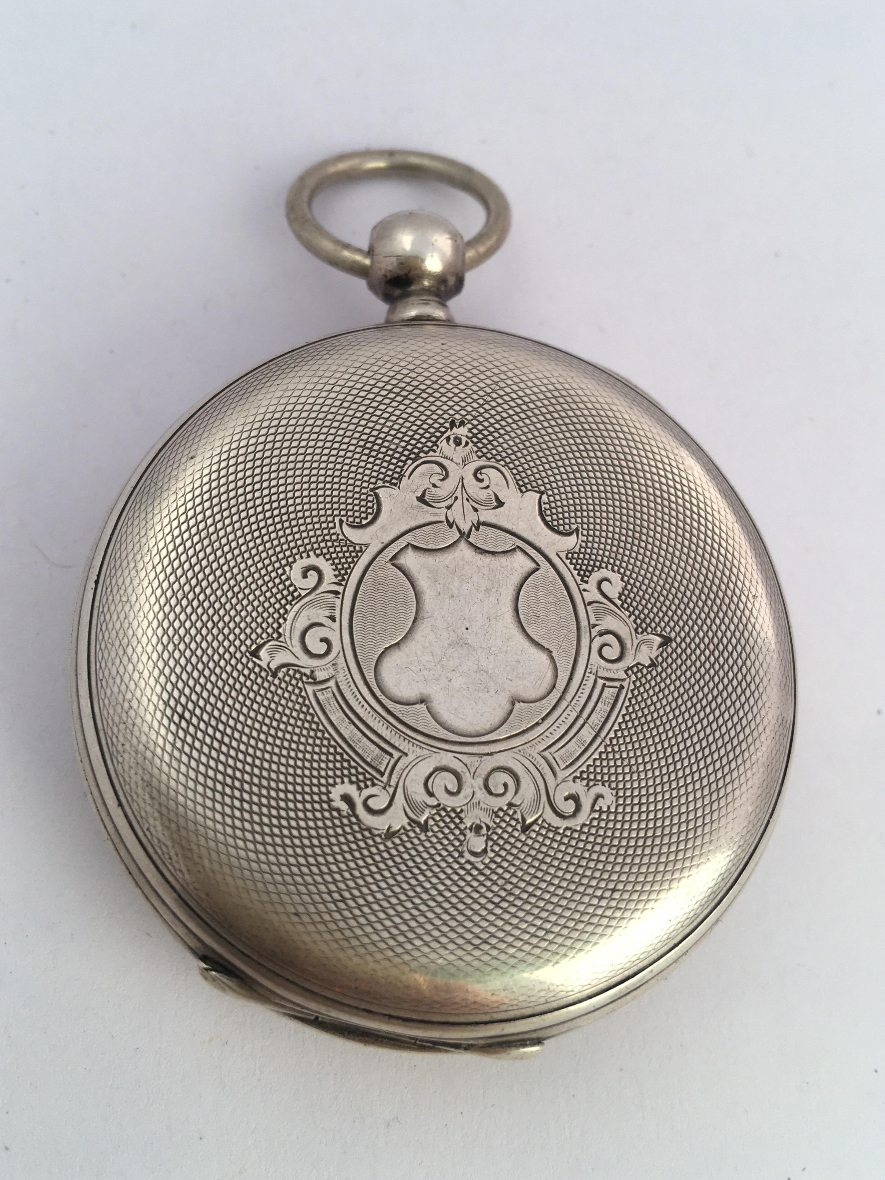 Antique Silver Key Winding Pocket For Sale 9