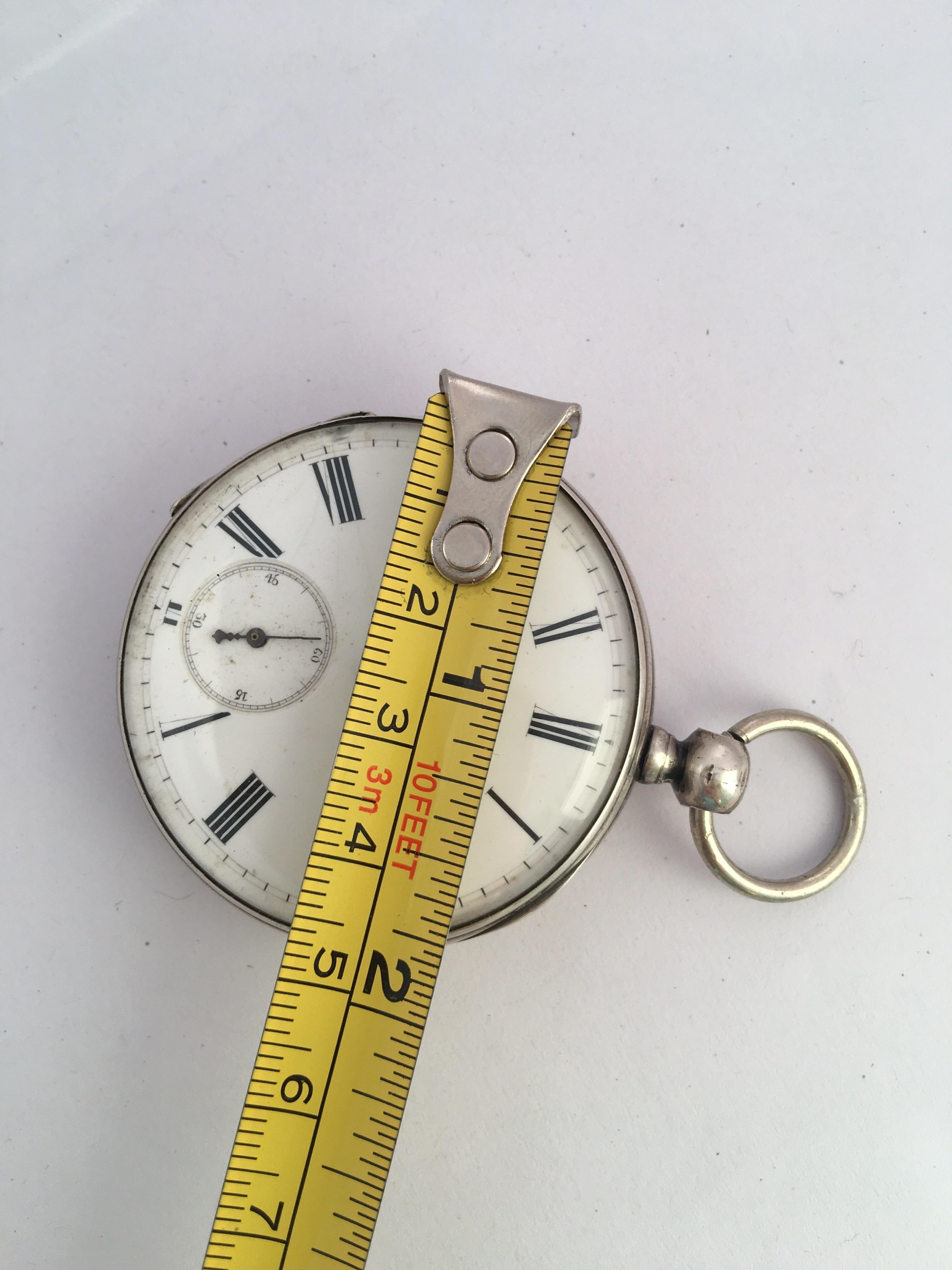 Antique Silver Key Winding Pocket For Sale 3