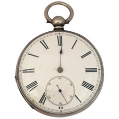 Antique Silver Key-Winding Pocket Watch