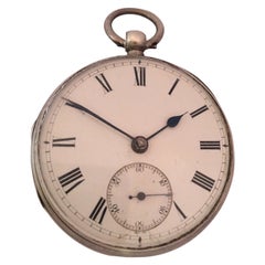 Antique Silver Key Winding Pocket Watch