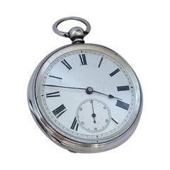 navy pocket watch Antique Silver Key-Winding Pocket Watch