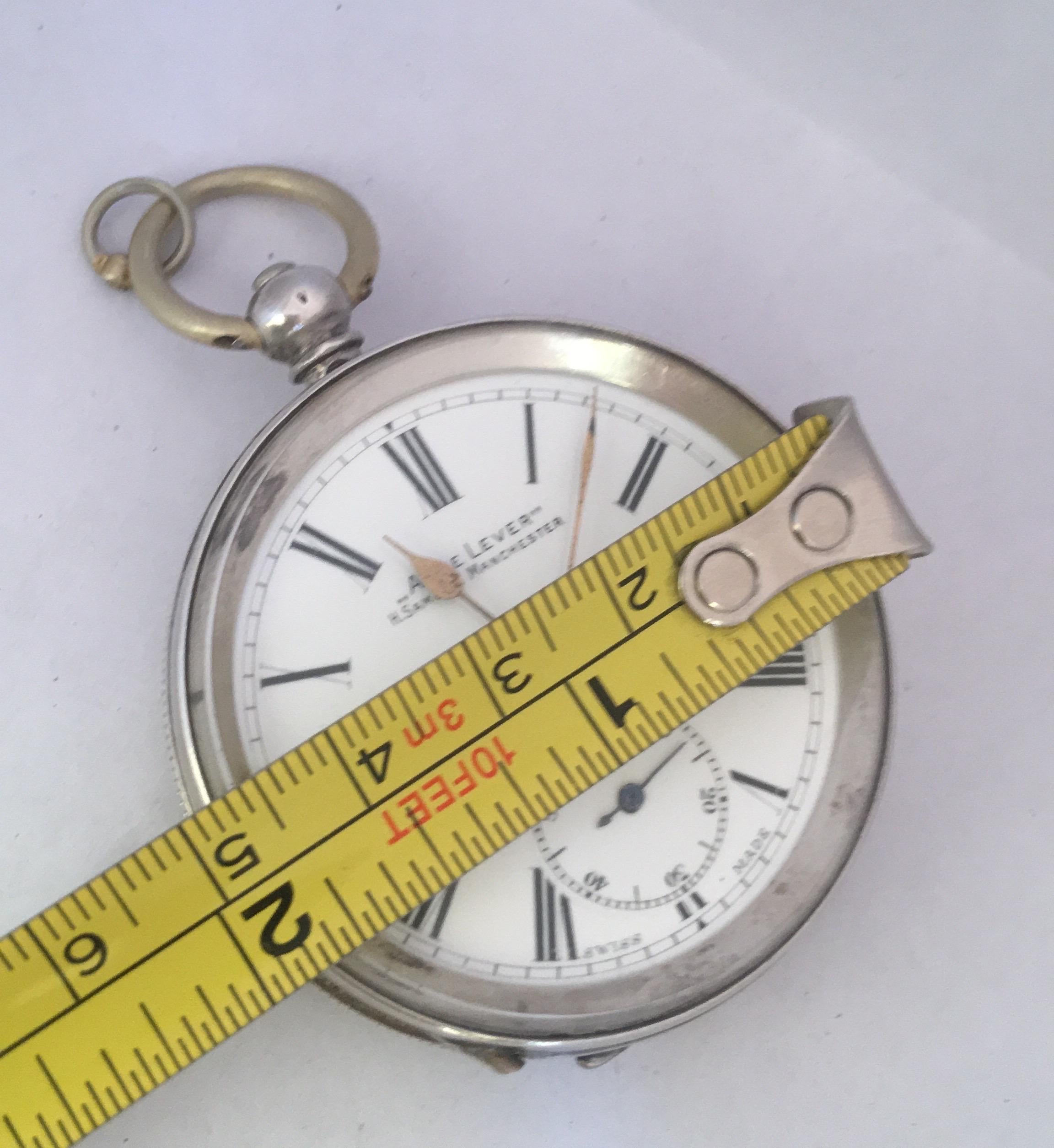 Antique Silver Key-Winding Pocket Watch Signed Acme Lever H. Samuel Manchester 10
