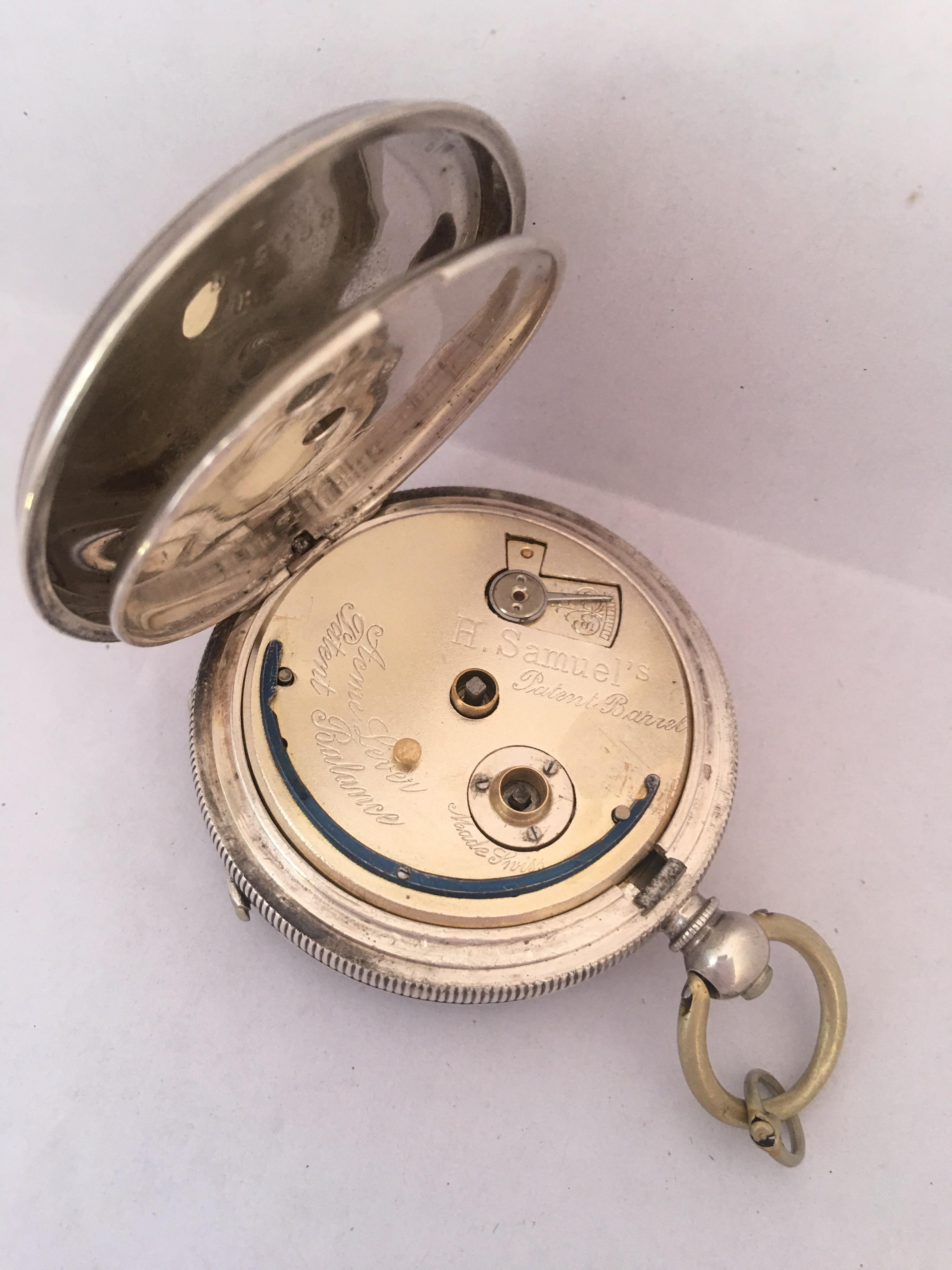Women's or Men's Antique Silver Key-Winding Pocket Watch Signed Acme Lever H. Samuel Manchester