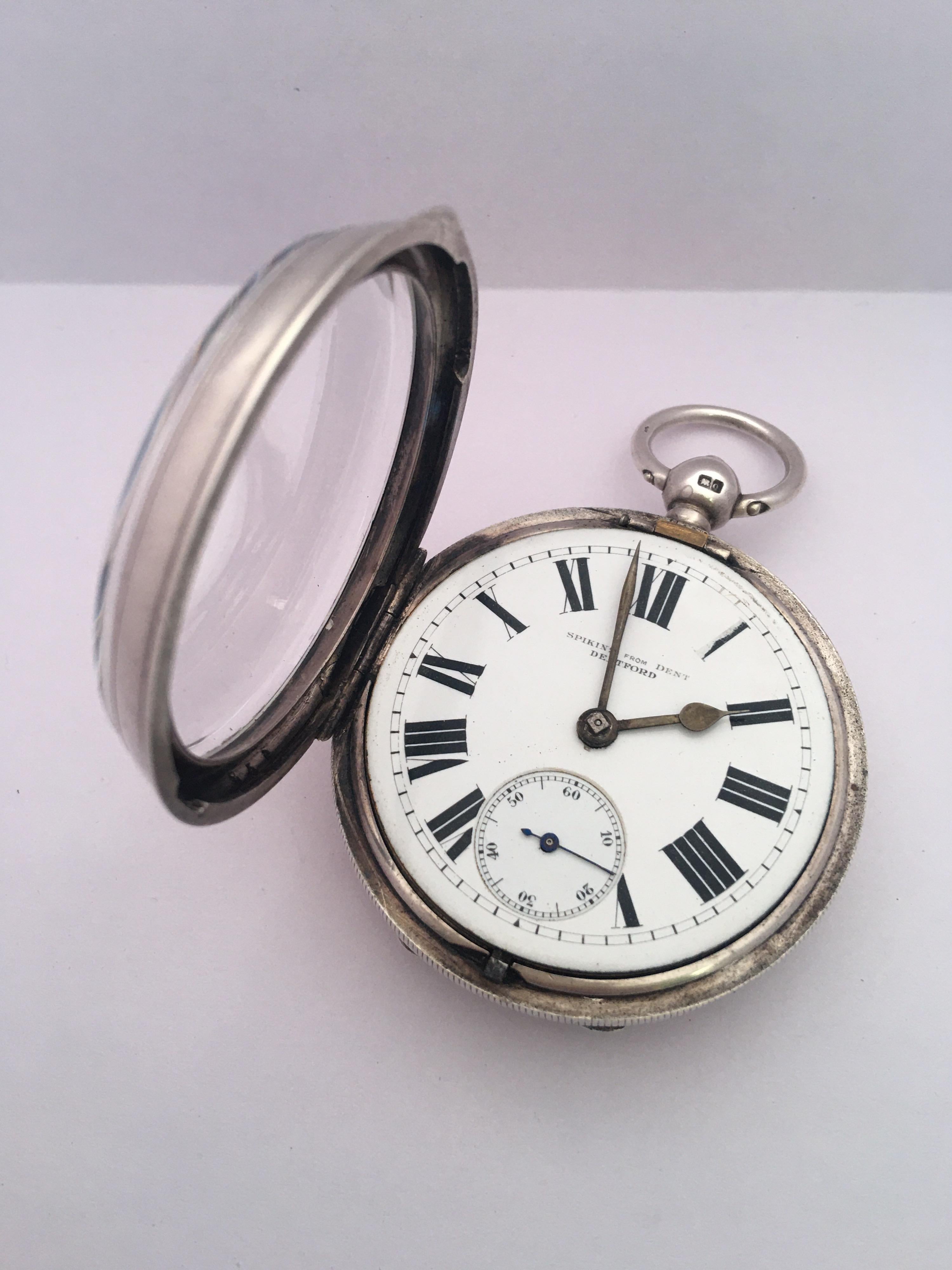 Antique Silver Key-Winding Pocket Watch Signed by Dent 6