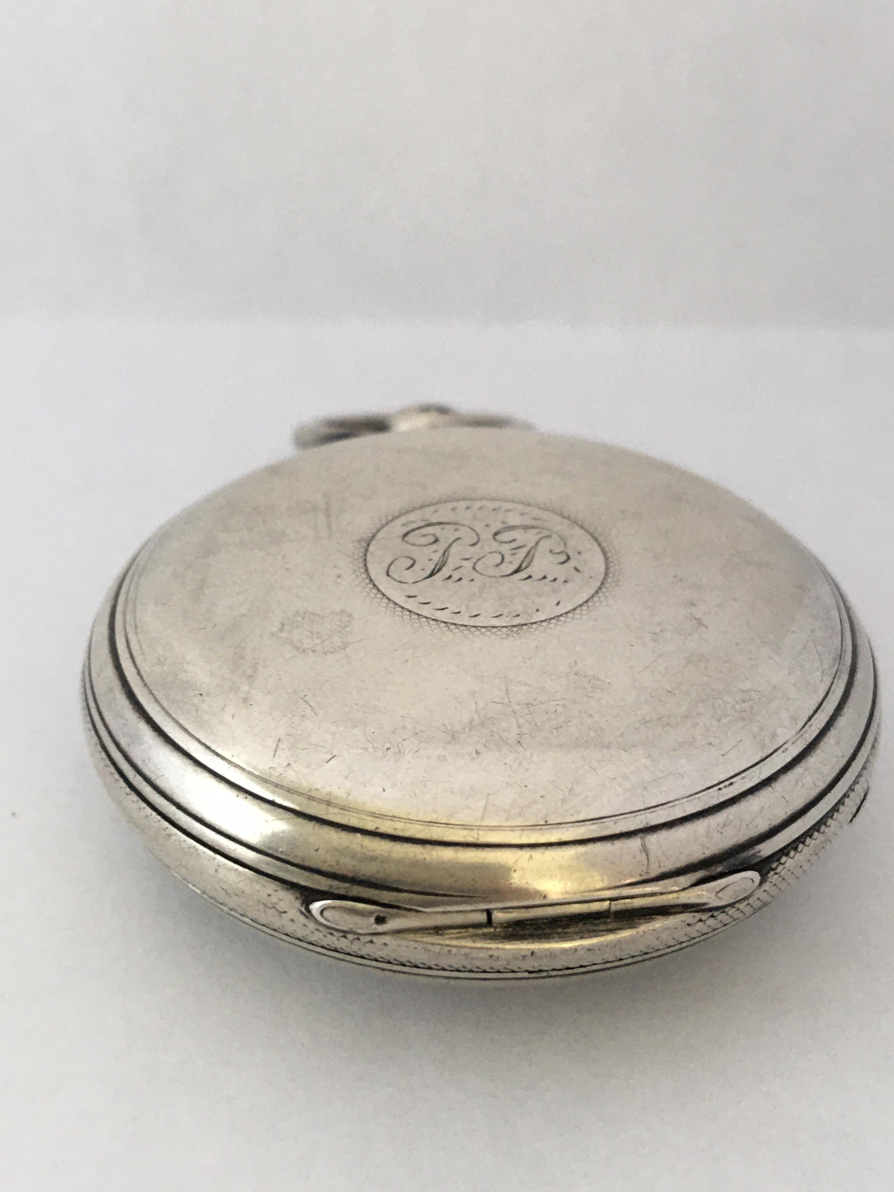 Antique Silver Key-Winding Pocket Watch Signed Charles Reeves, Hereford For Sale 3