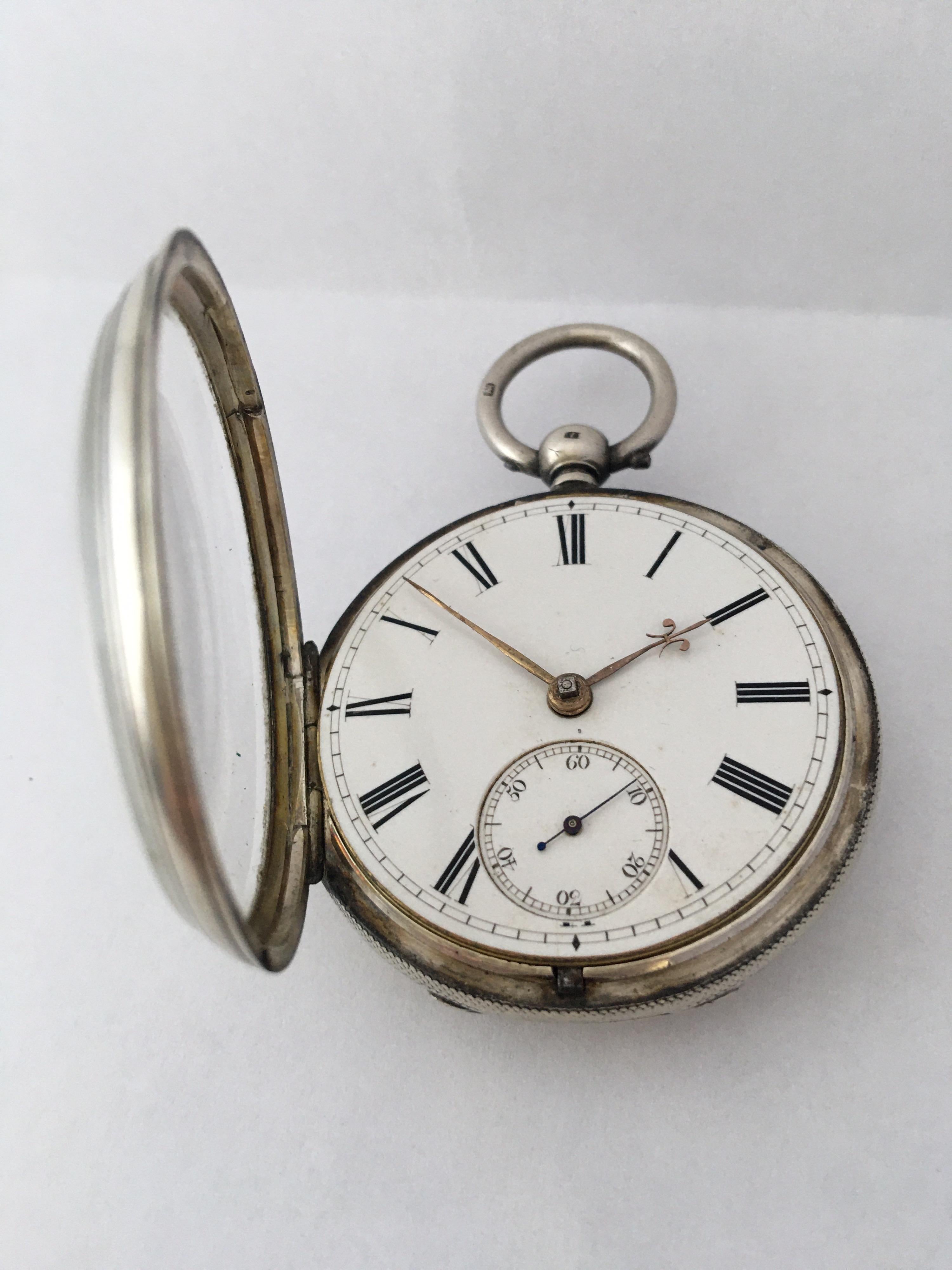 Antique Silver Key-Winding Pocket Watch Signed Charles Reeves, Hereford For Sale 4