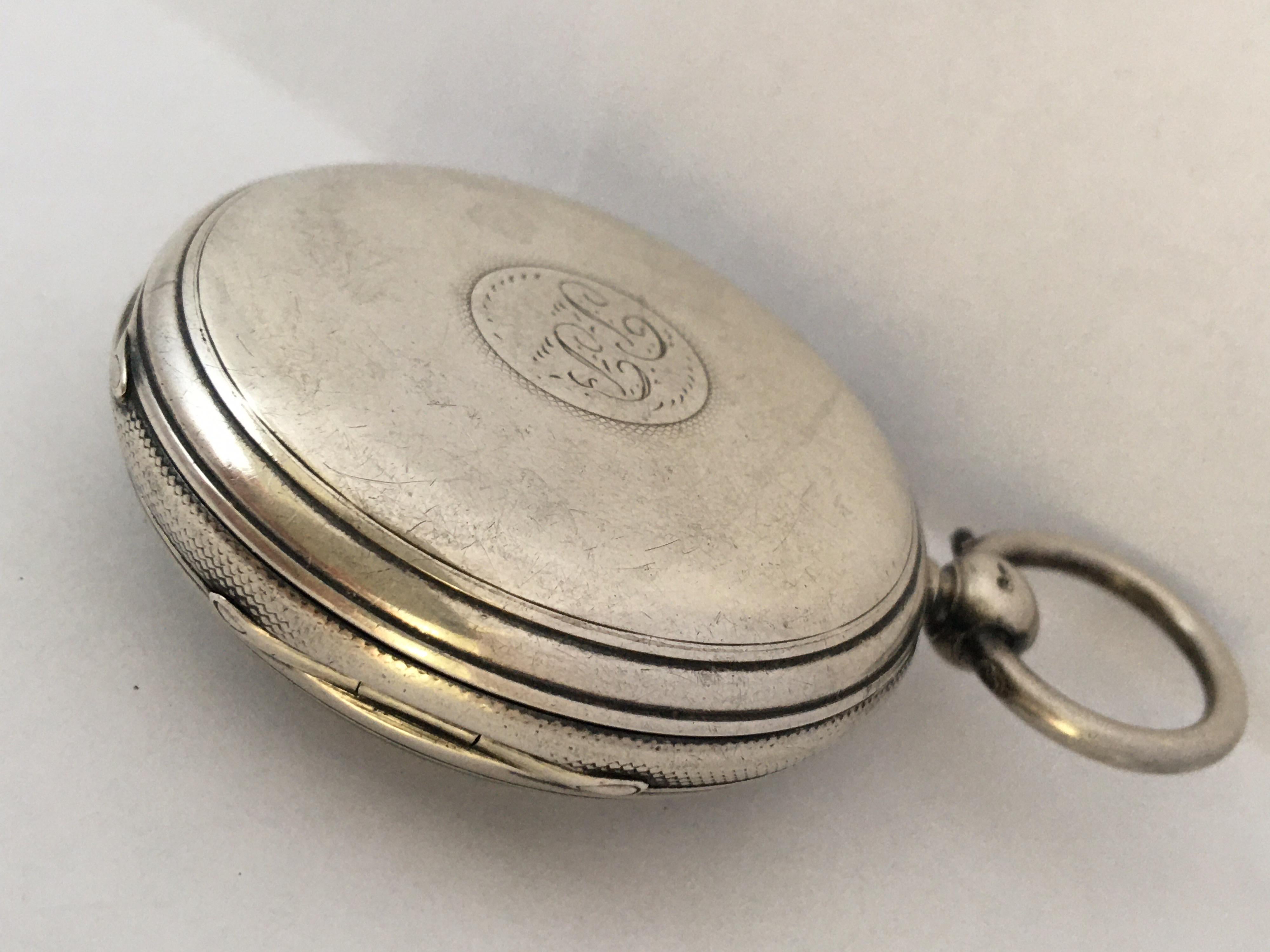 Antique Silver Key-Winding Pocket Watch Signed Charles Reeves, Hereford For Sale 9